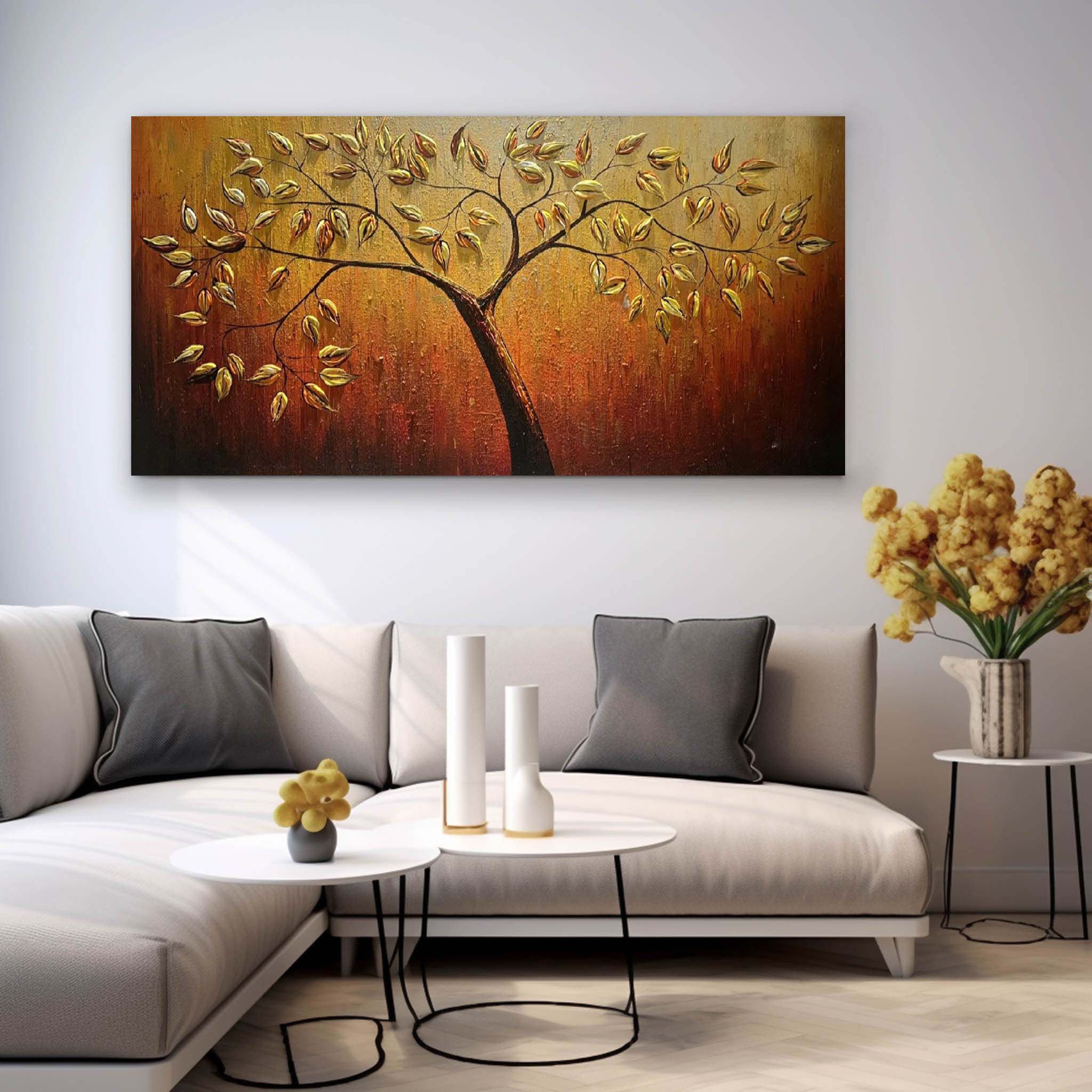 Rowan Arte en Yeso Pintura Arte Mural con Textura - Letslighting
