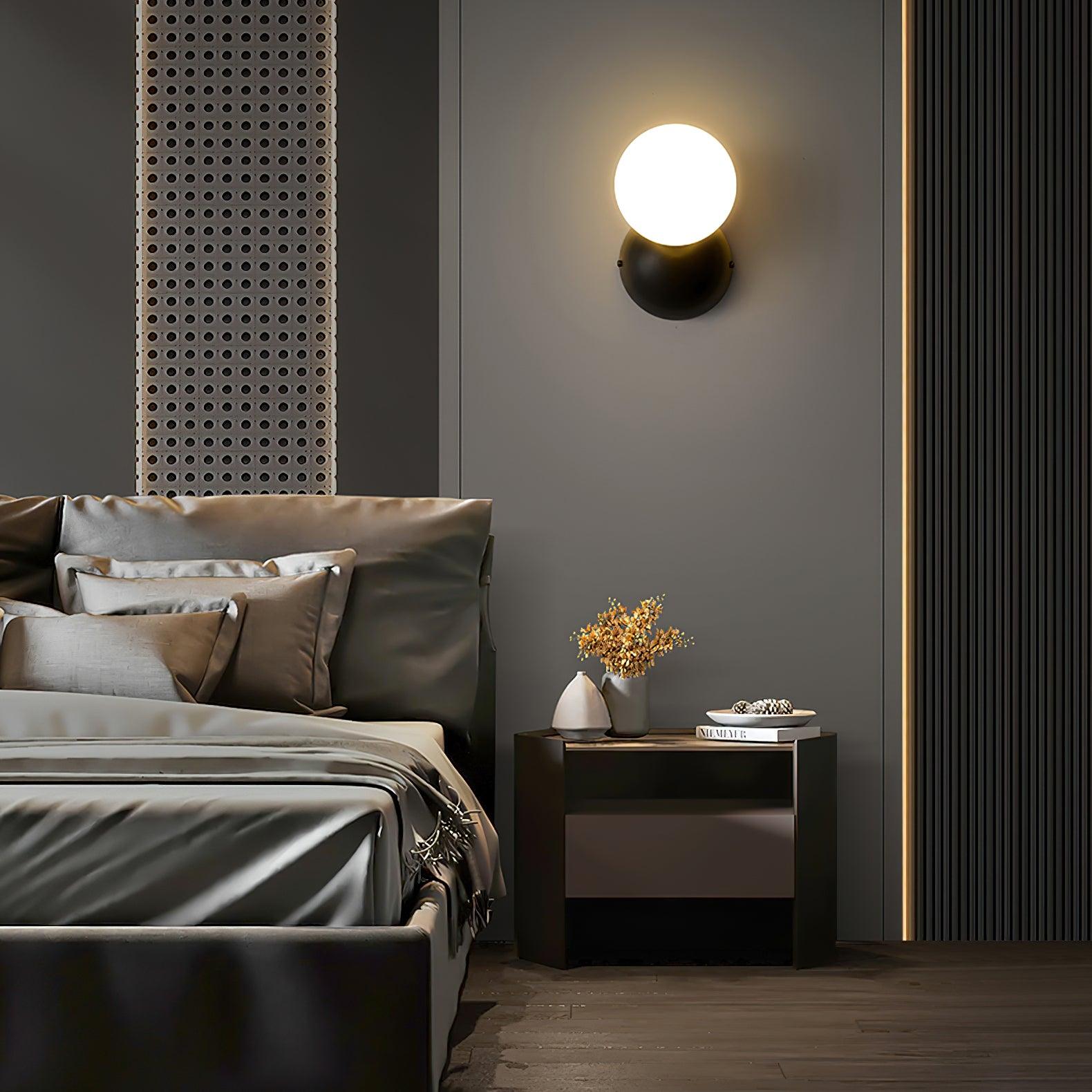 Lysola Sphere Glass Brass Wall Light - Letslighting