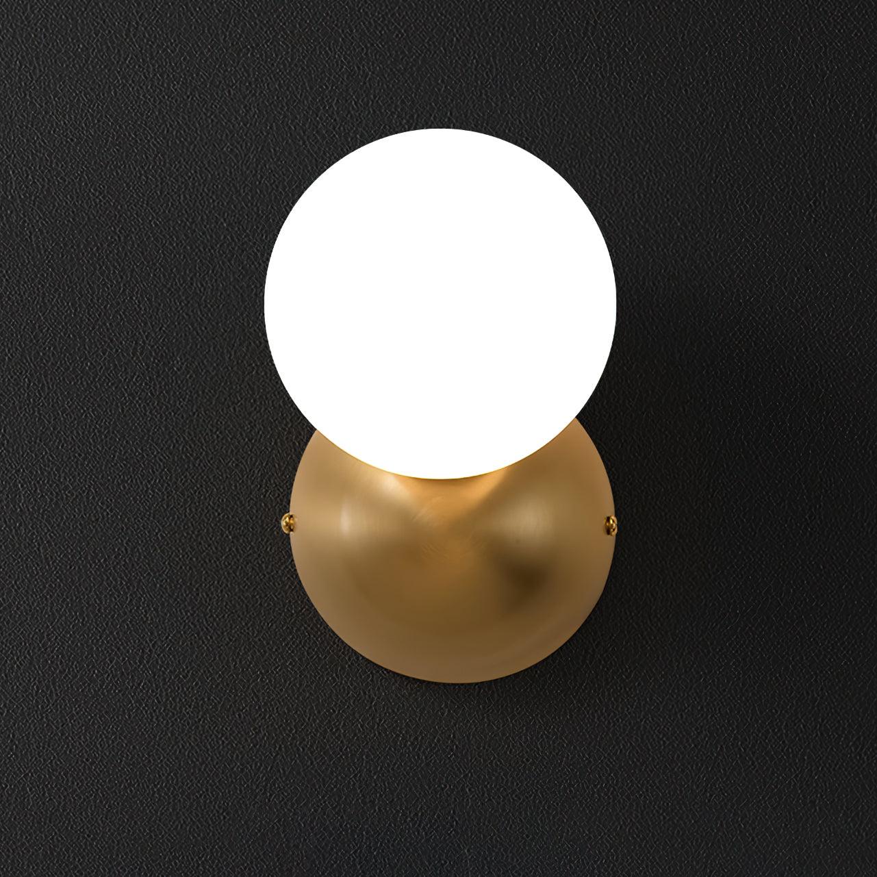Lysola Sphere Glass Brass Wall Light - Letslighting