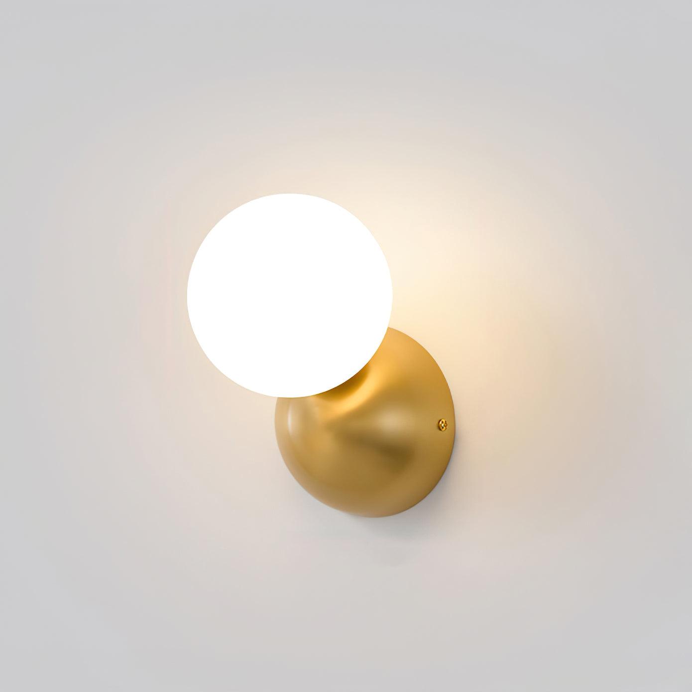 Lysola Sphere Glass Brass Wall Light - Letslighting
