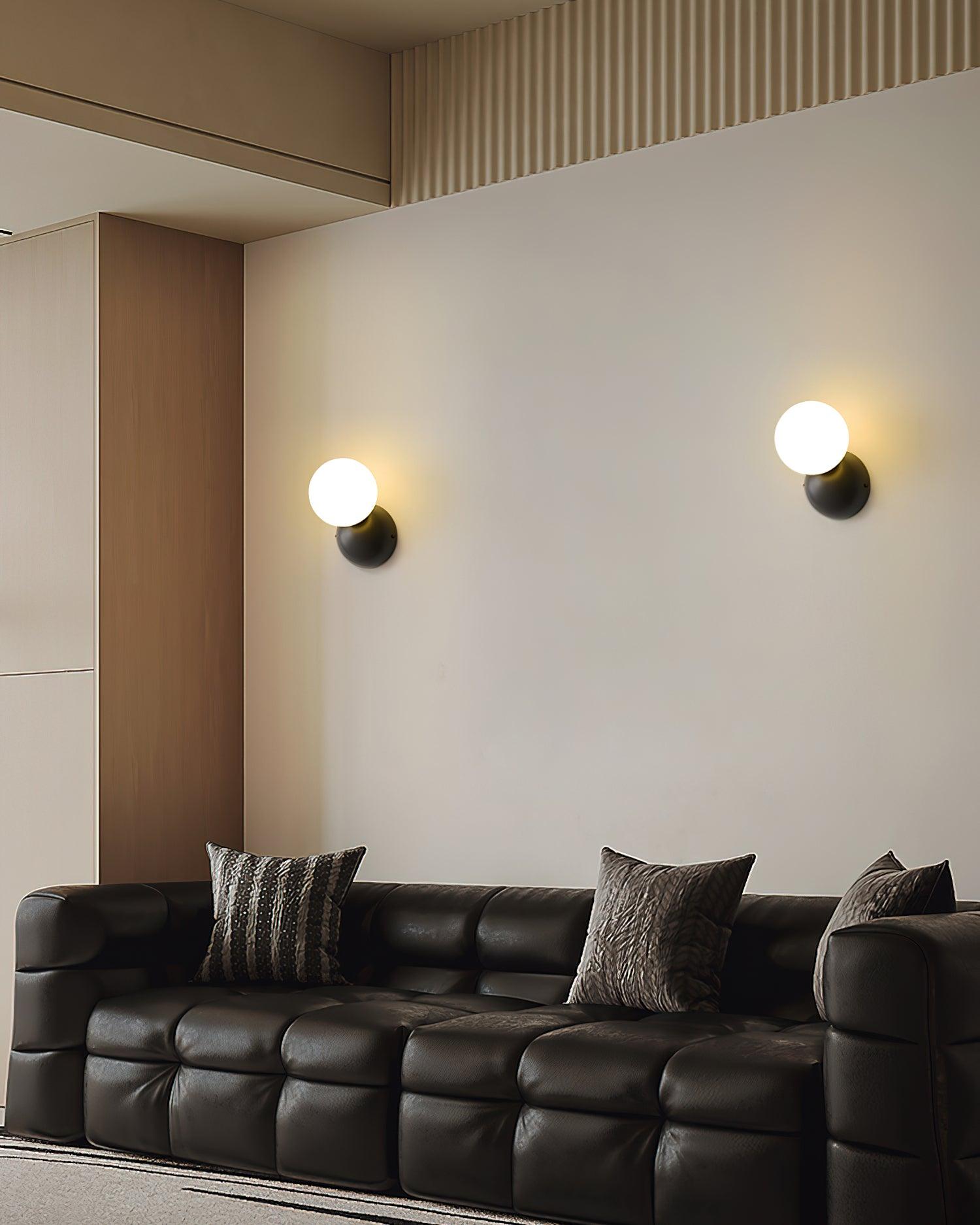 Lysola Sphere Glass Brass Wall Light - Letslighting