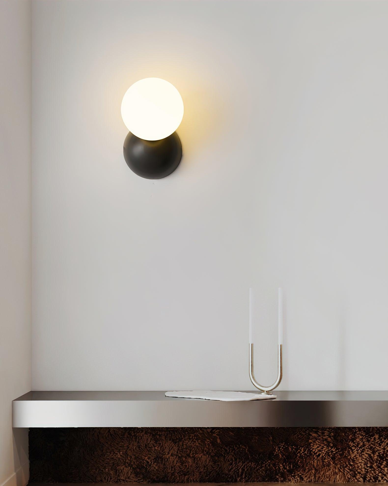 Lysola Sphere Glass Brass Wall Light - Letslighting