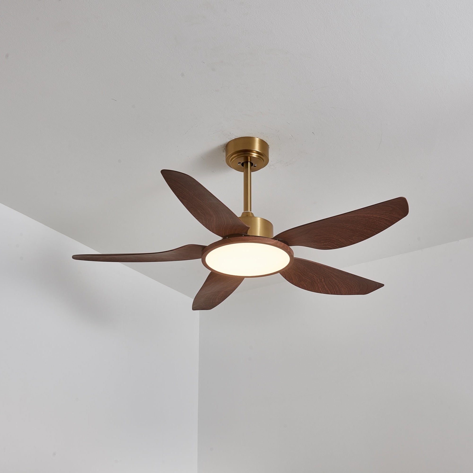Ventilador de Techo Aurelia, mostrando detalles de latón.