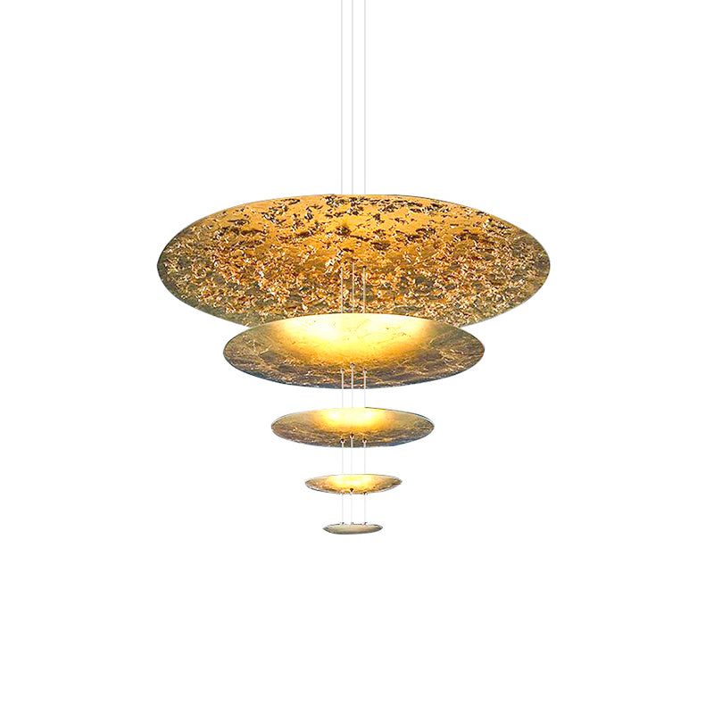 Zathaara Layered Gold Foil Pendant Light - Letslighting