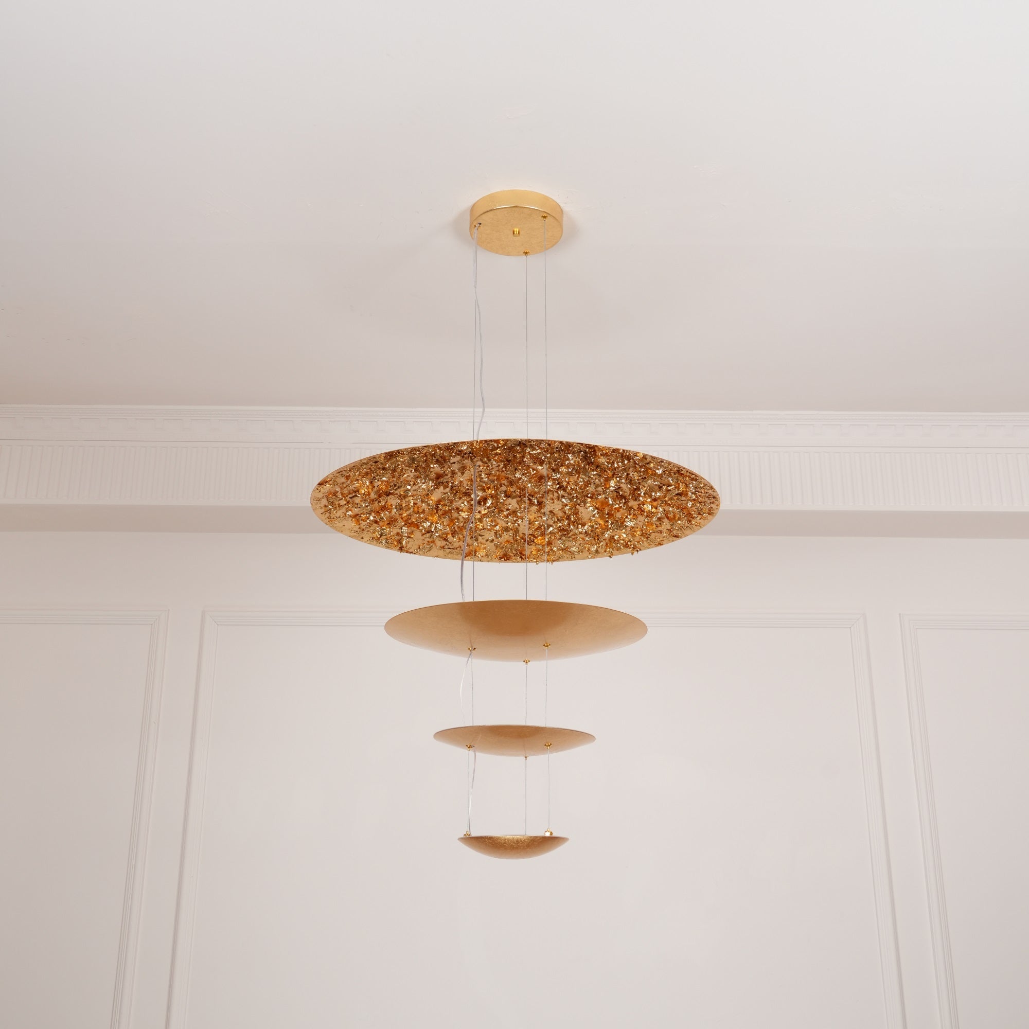 Zathaara Layered Gold Foil Pendant Light - Letslighting