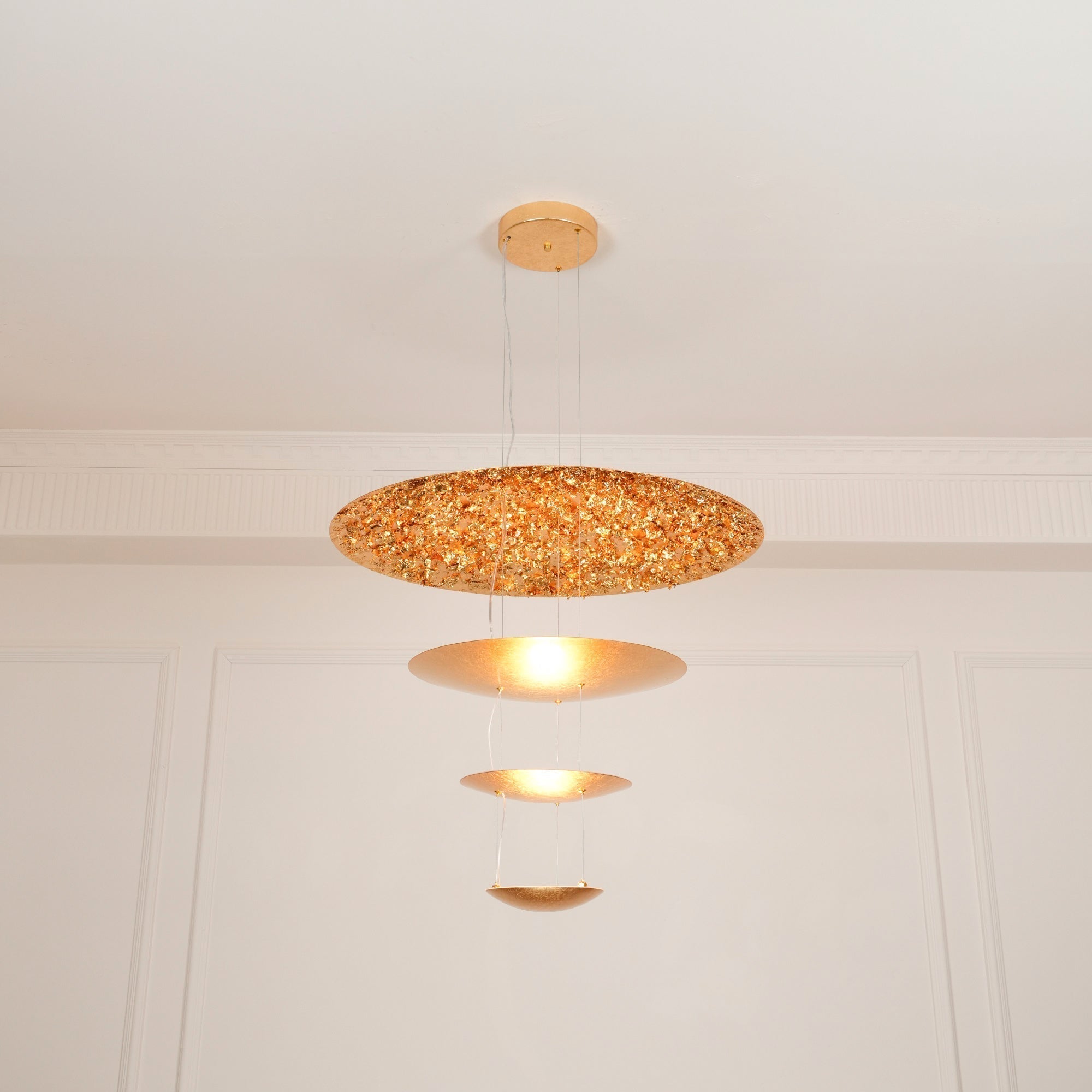 Zathaara Layered Gold Foil Pendant Light - Letslighting