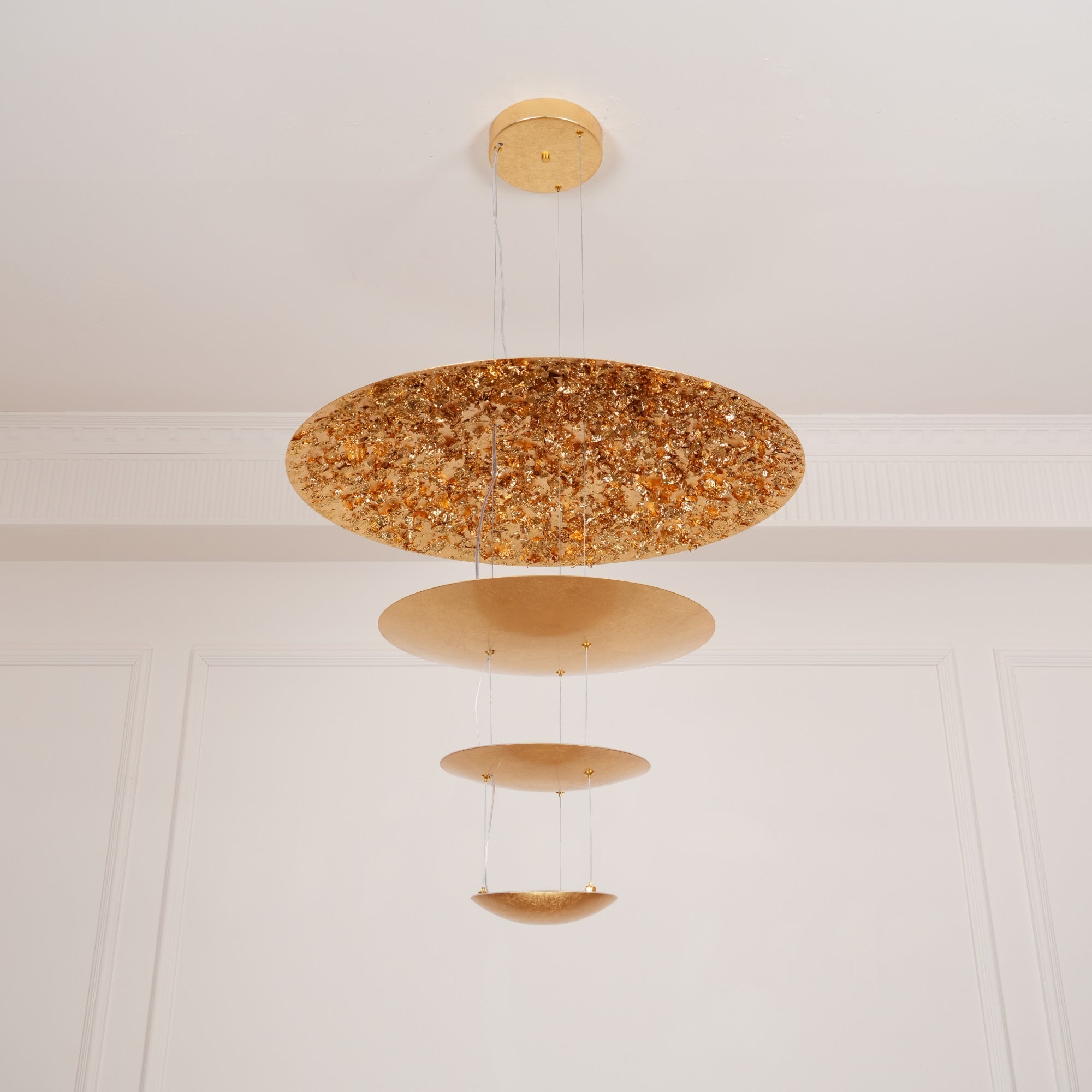 Zathaara Layered Gold Foil Pendant Light - Letslighting