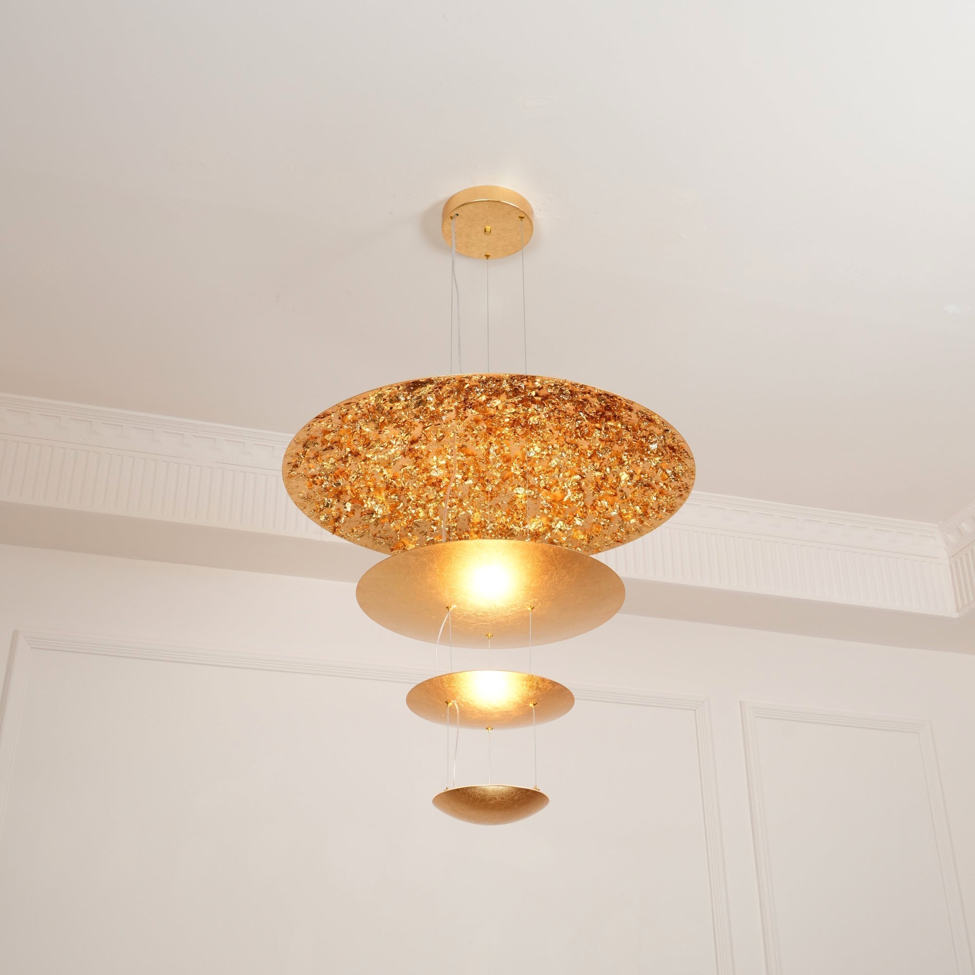 Zathaara Layered Gold Foil Pendant Light - Letslighting