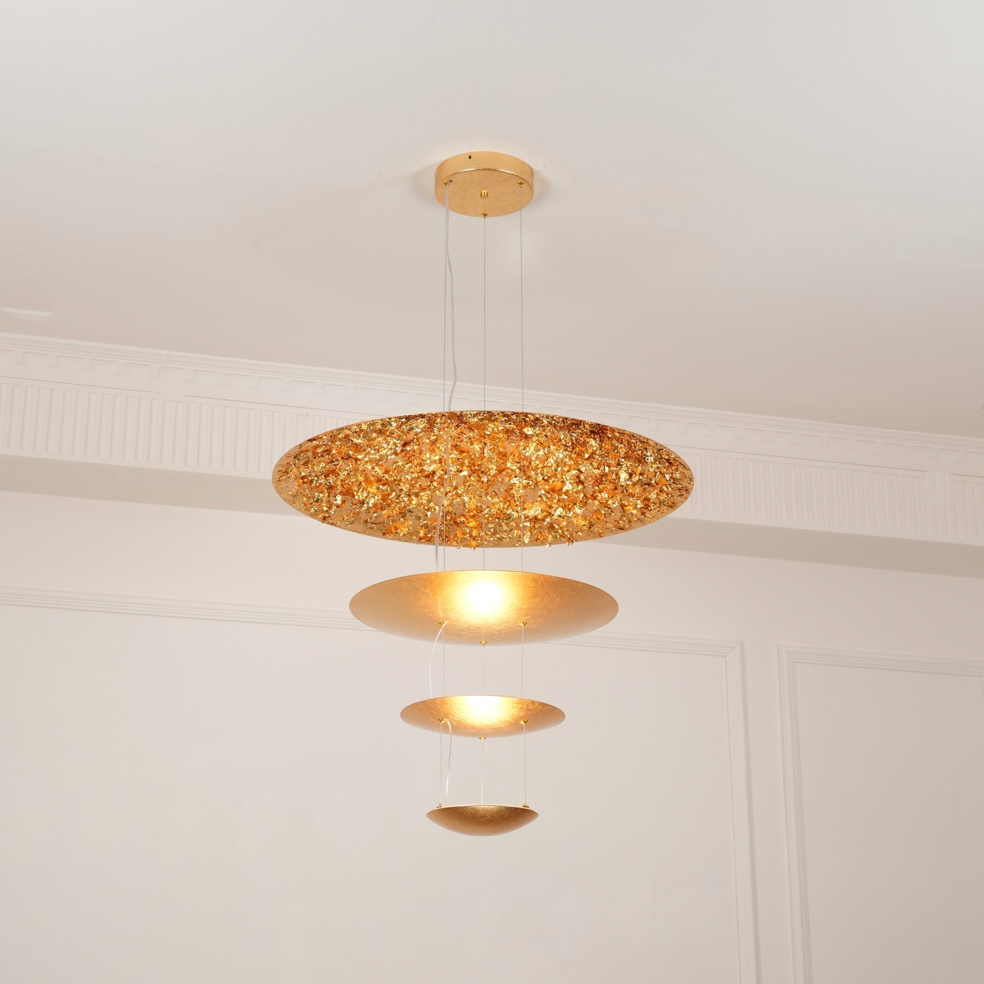 Zathaara Layered Gold Foil Pendant Light - Letslighting