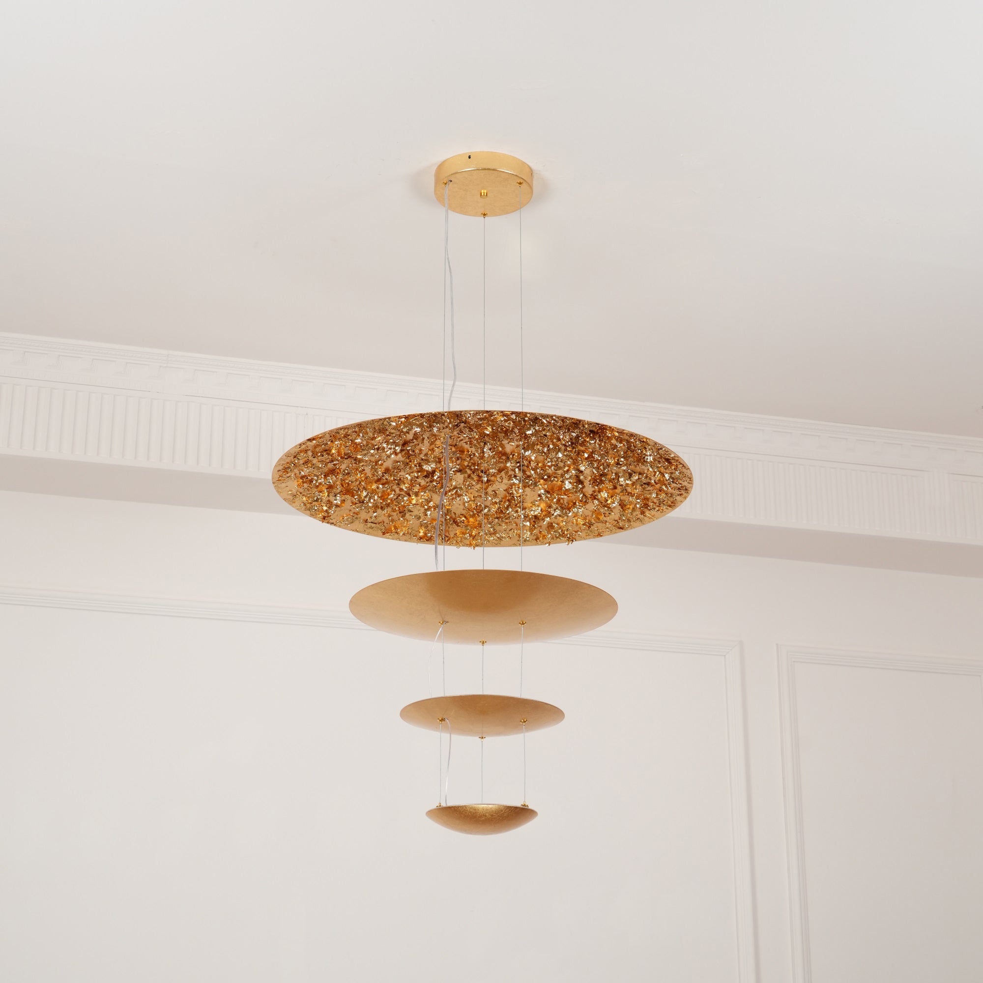 Zathaara Layered Gold Foil Pendant Light - Letslighting