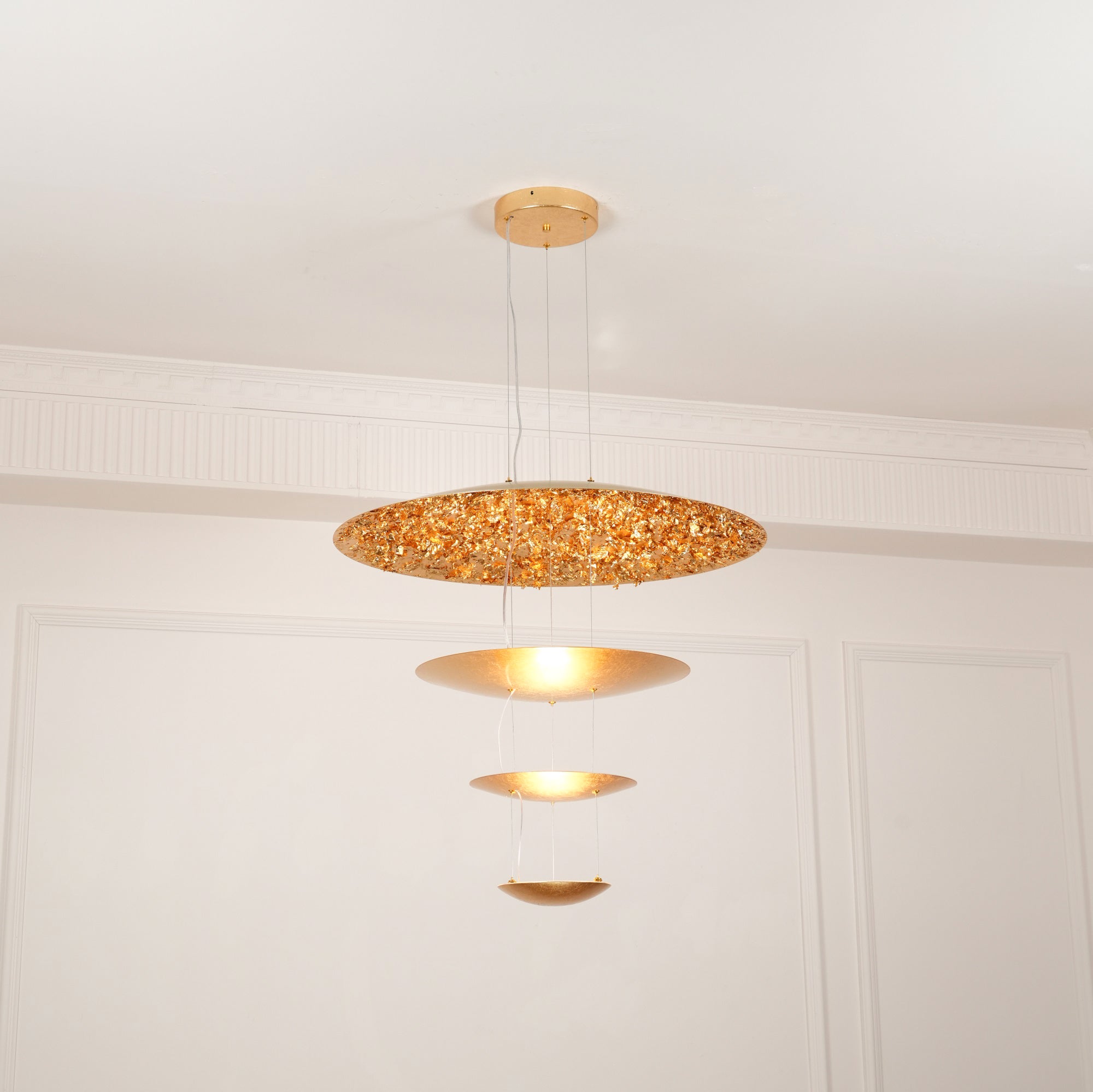 Zathaara Layered Gold Foil Pendant Light - Letslighting