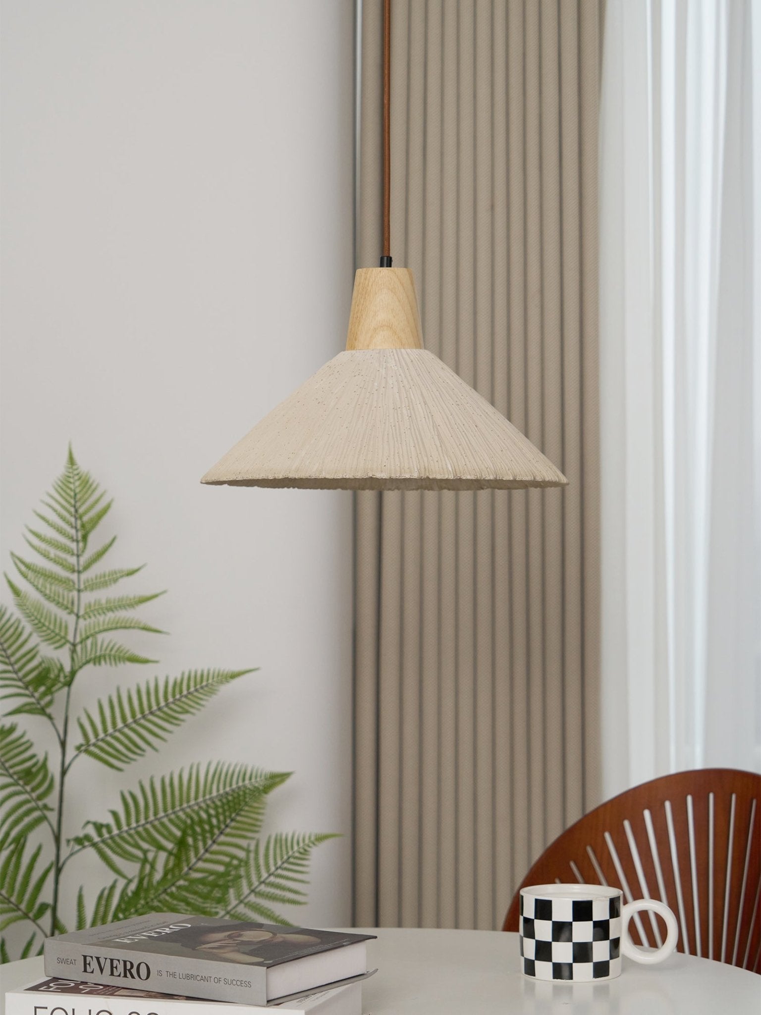 Concrete Pleated Pendant Lamp - Letslighting