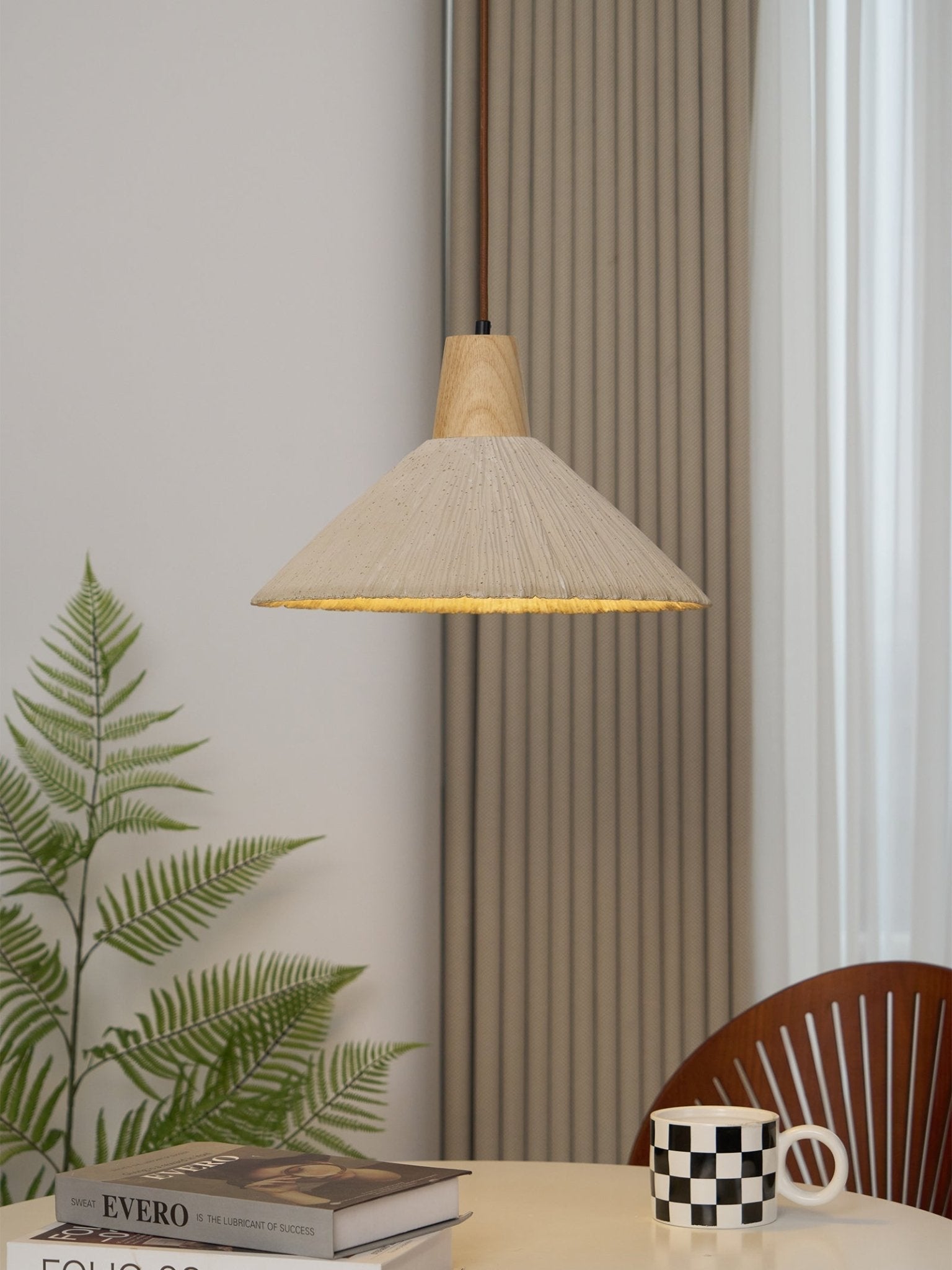 Concrete Pleated Pendant Lamp - Letslighting
