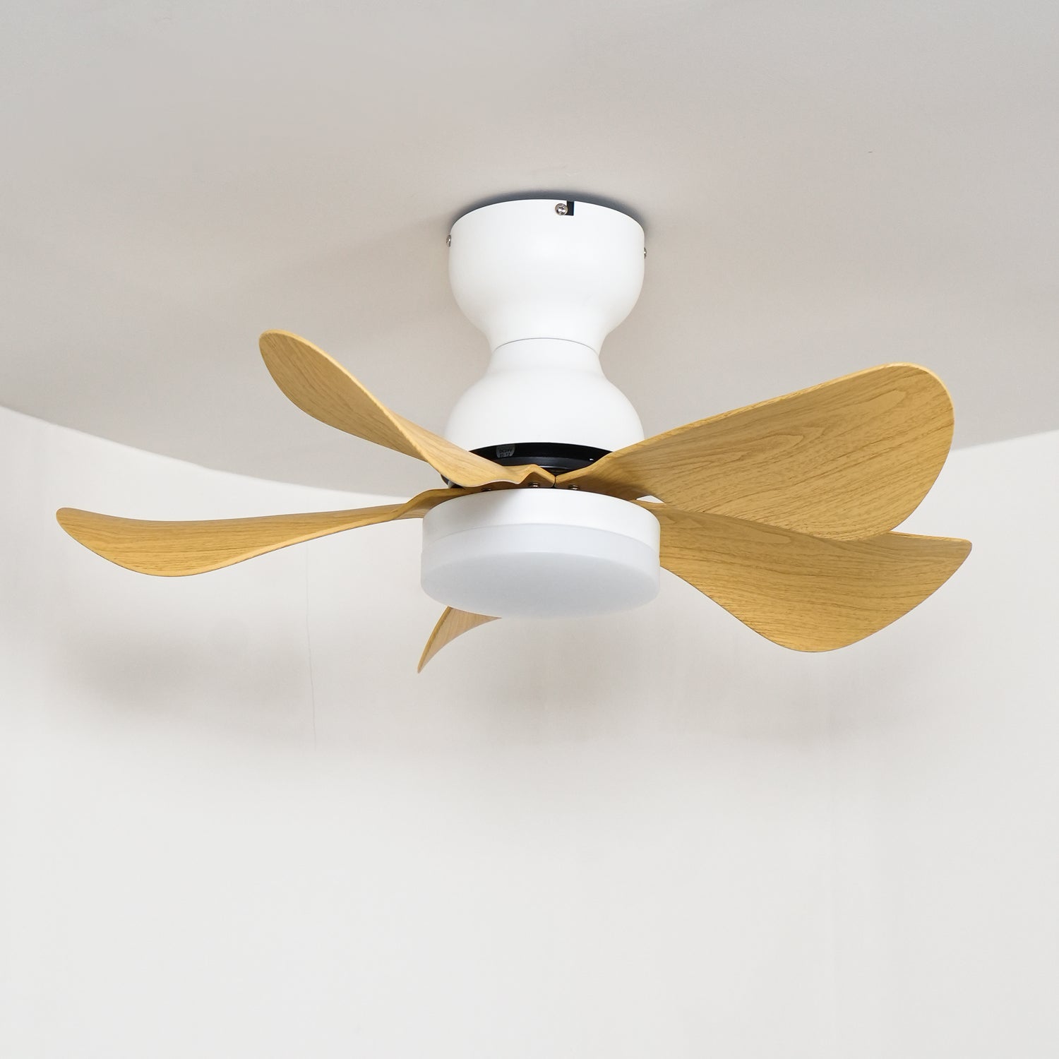 Lámpara Ventilador de Techo Callen de Madera, acabado Blanco