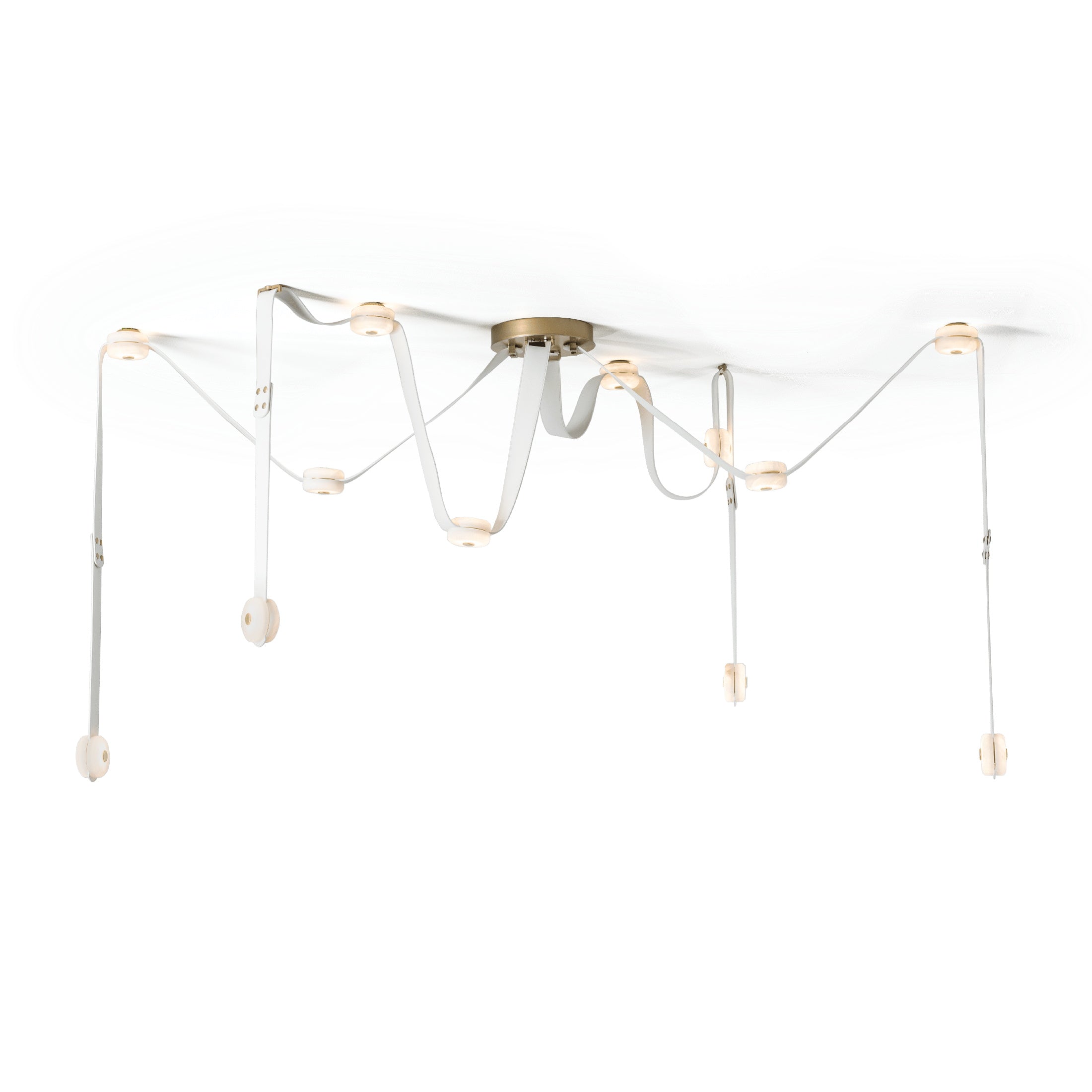 Elraearis Modern Minimalist LED Leather Alabaster Chandelier - Lamp Copper