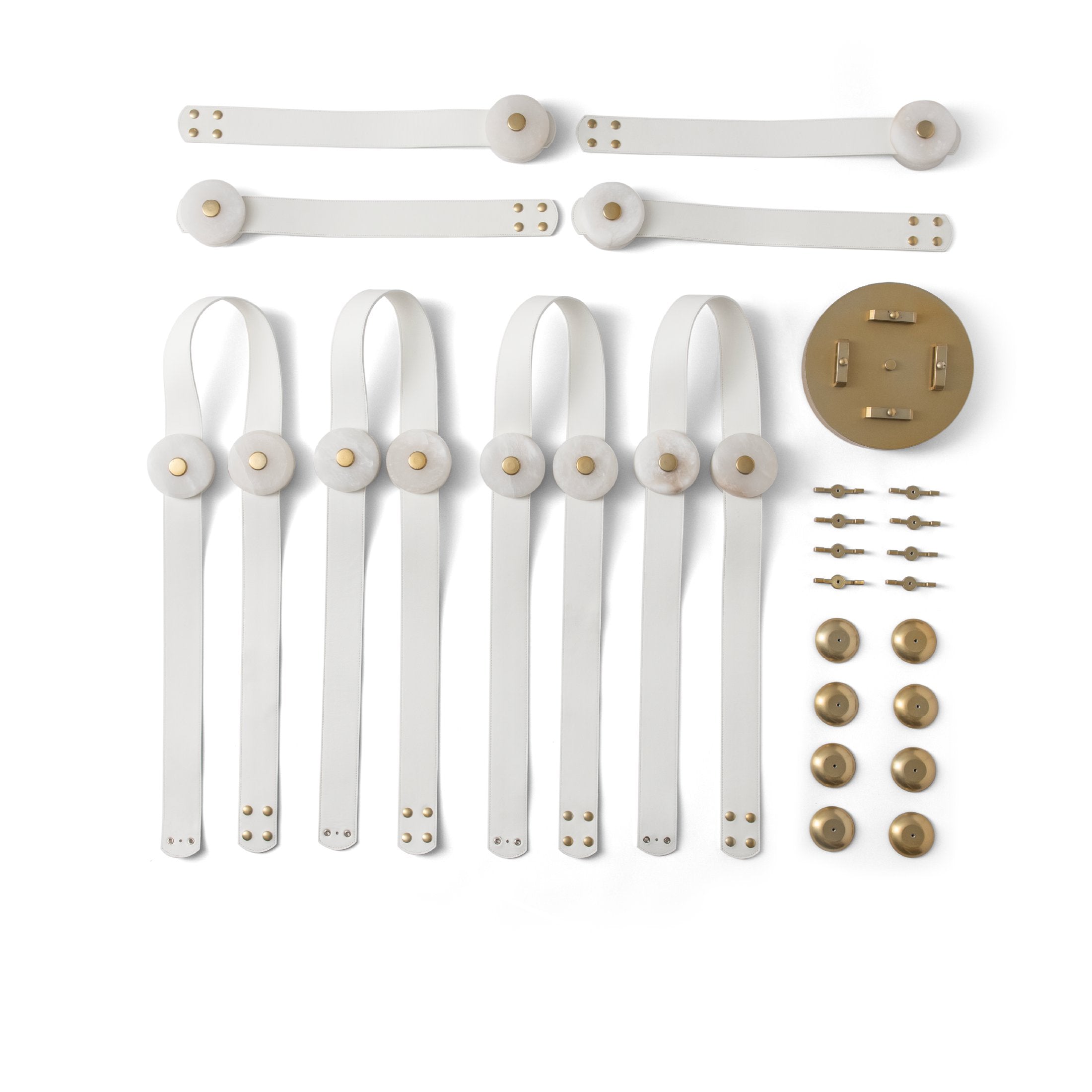 Elraearis Modern Minimalist LED Leather Alabaster Chandelier - Lamp Copper