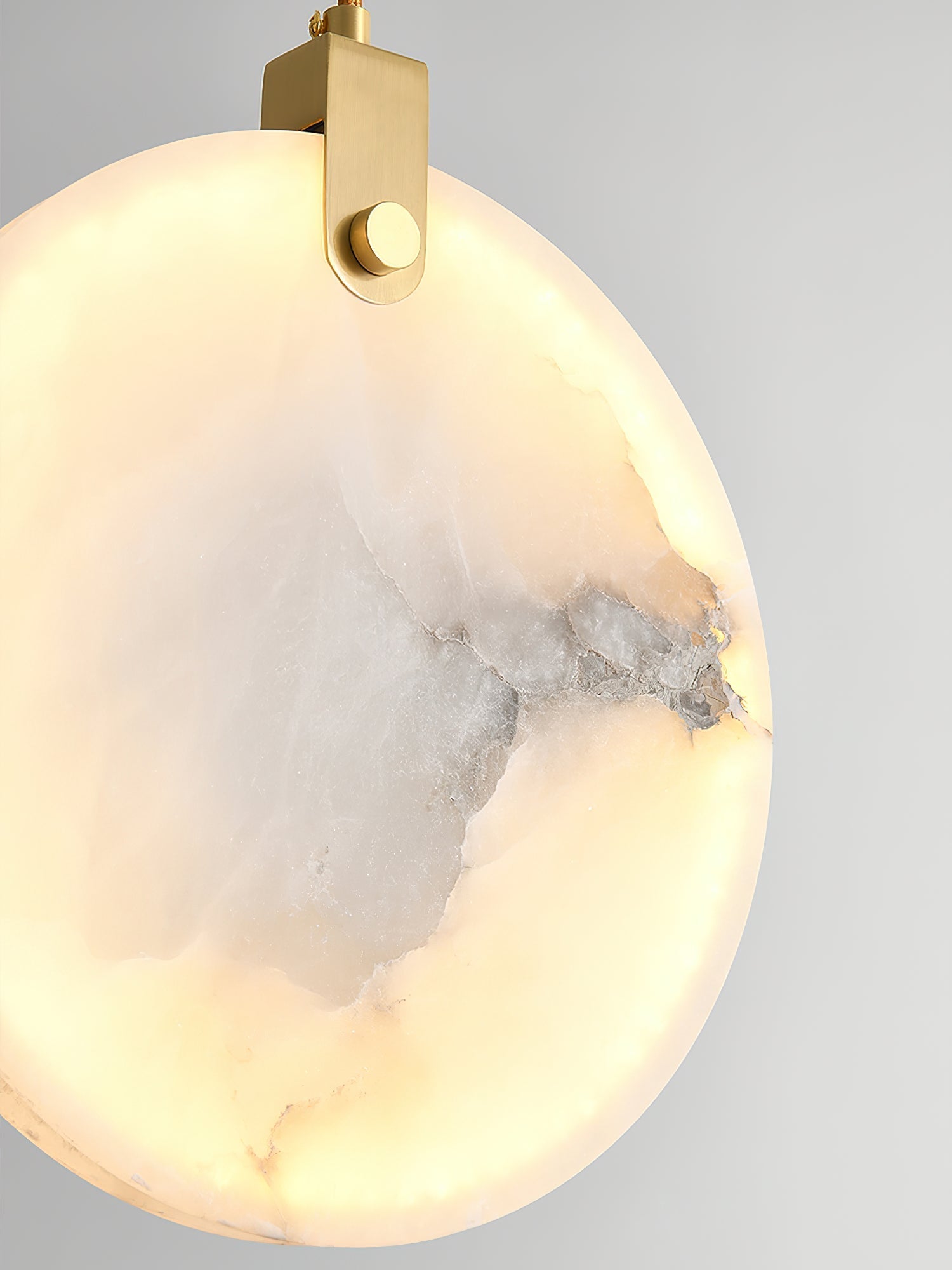 Utalionis Modern Minimalist Brass Alabaster Pendant Light - Lamp Copper