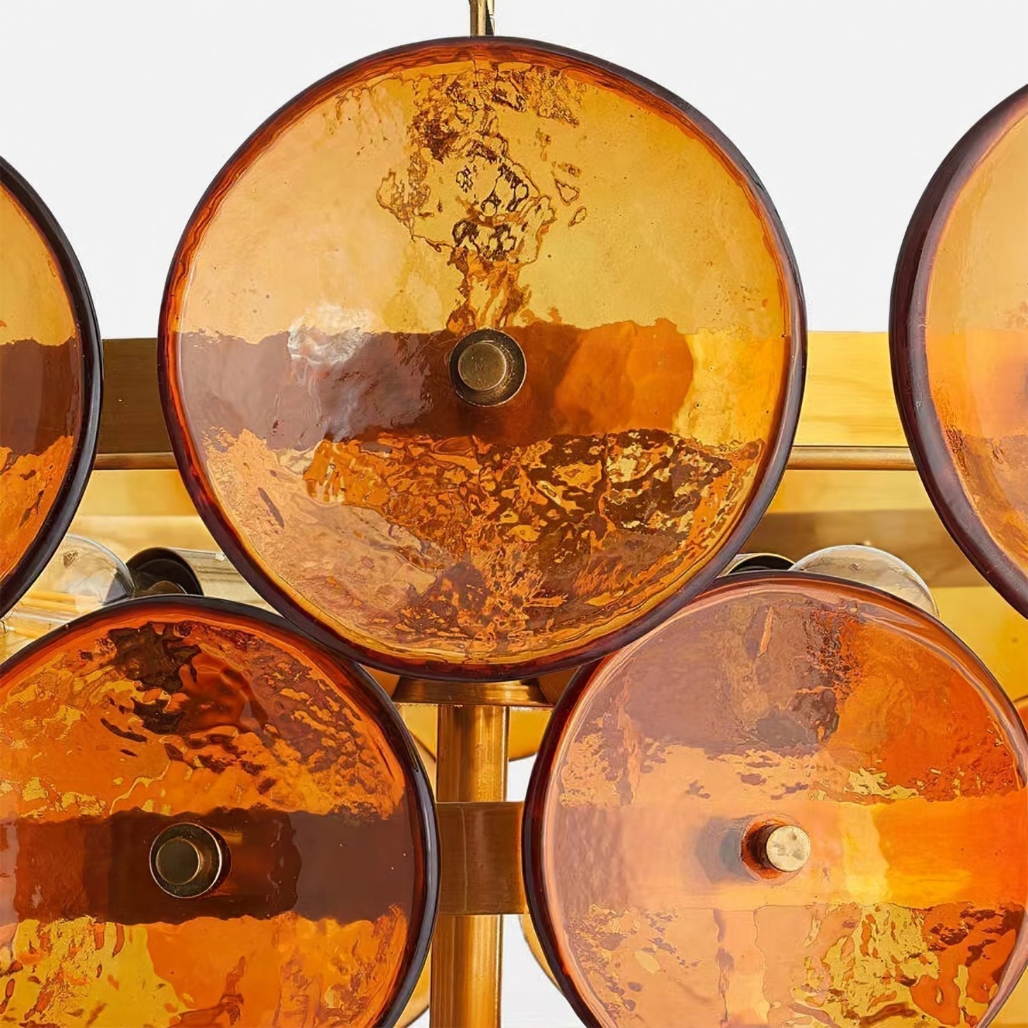 Aurora Chandelier Murano Glass Disc Vintage - Letslighting