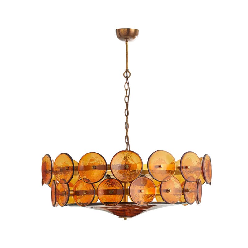 Aurora Chandelier Murano Glass Disc Vintage - Letslighting