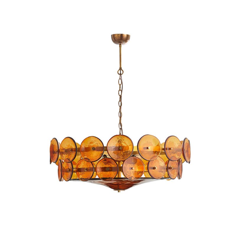 Aurora Chandelier Murano Glass Disc Vintage - Letslighting