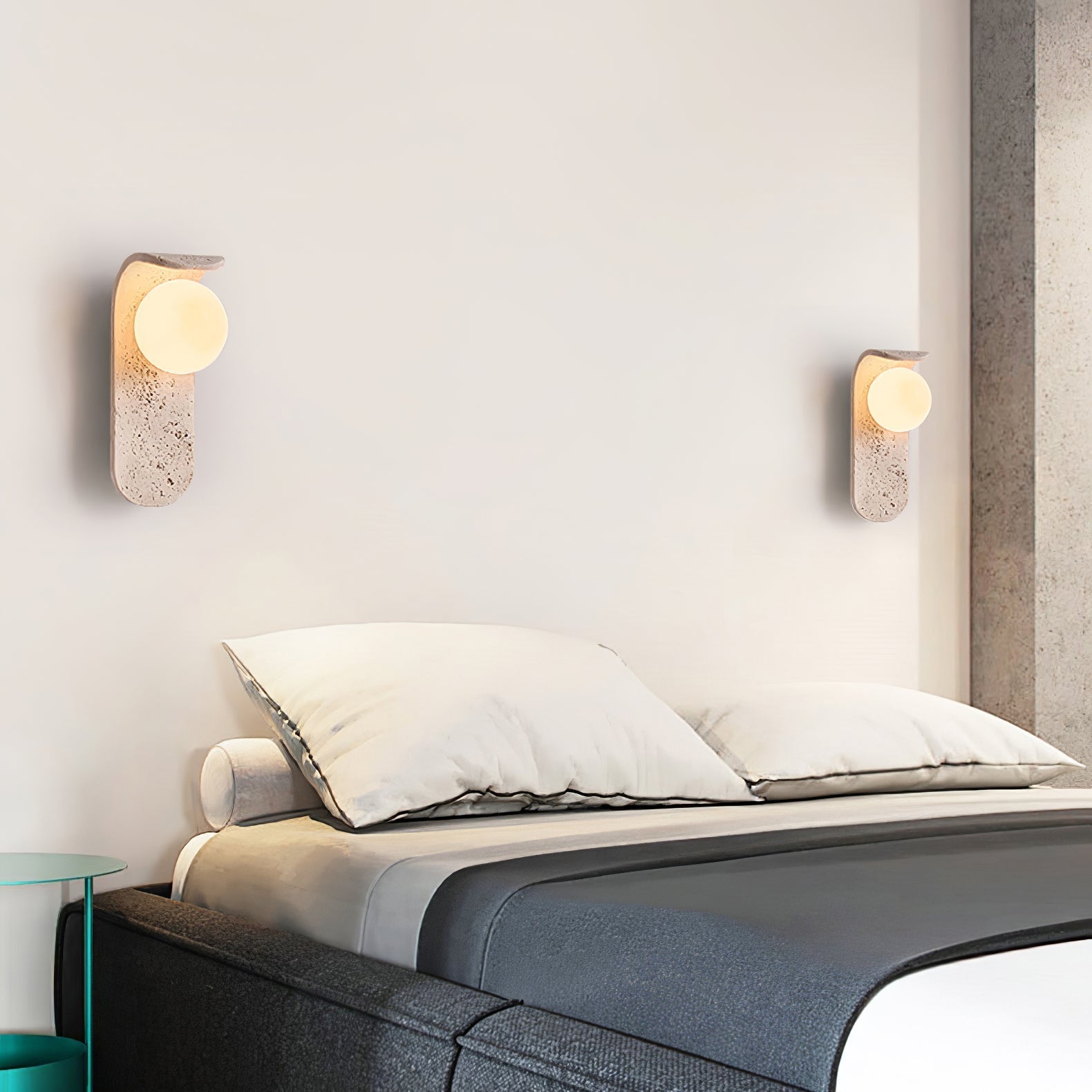 Cutalos Sconce-Frame Travertine Wall Light - Letslighting