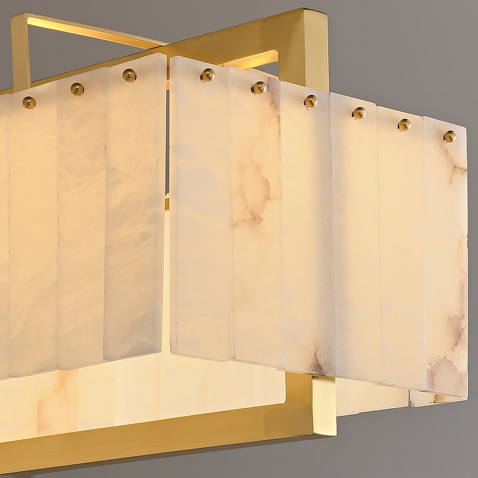 Aether Rectangular Alabaster Pendant Light Chandelier - Letslighting