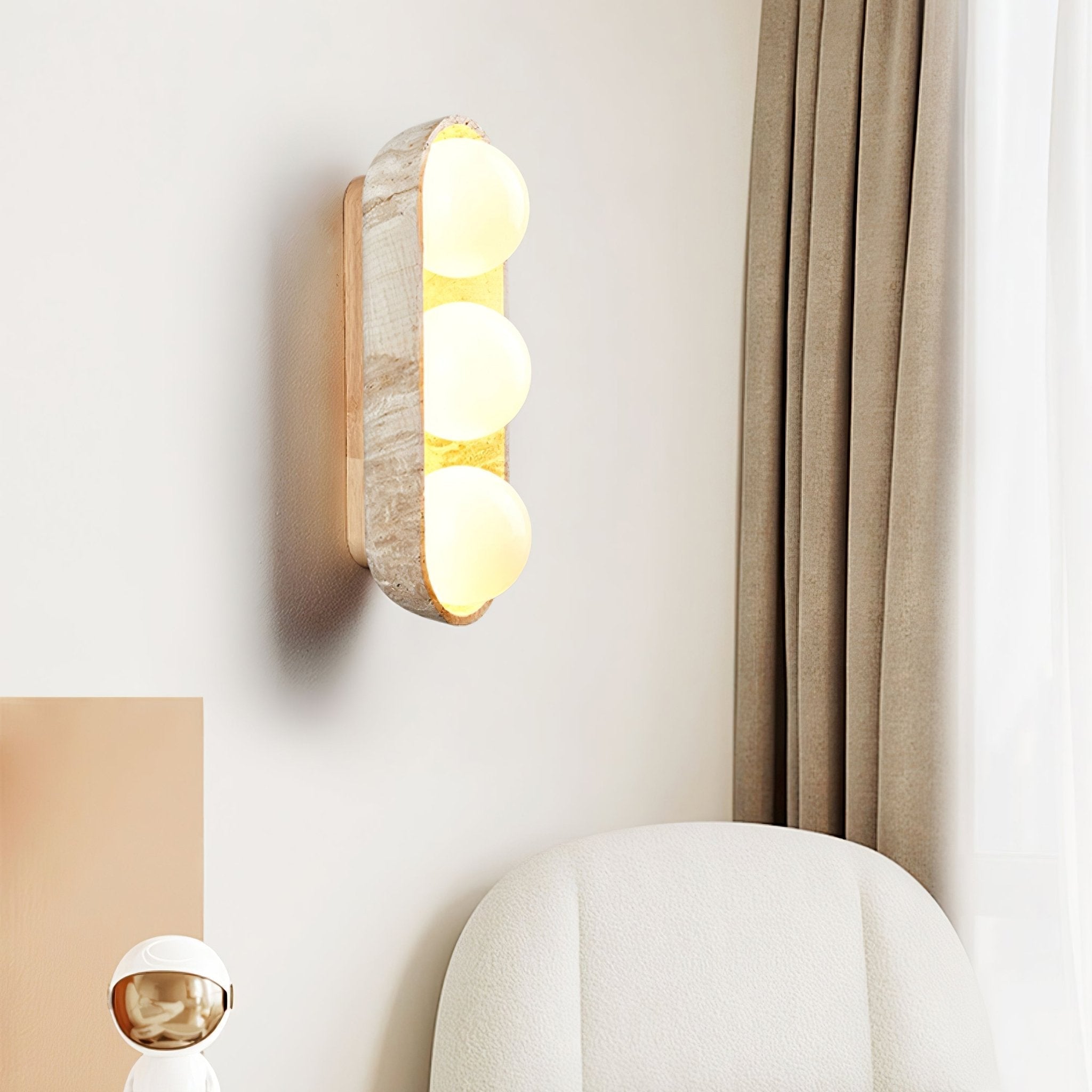 Trio Globe Travertine Wall Sconce - Letslighting