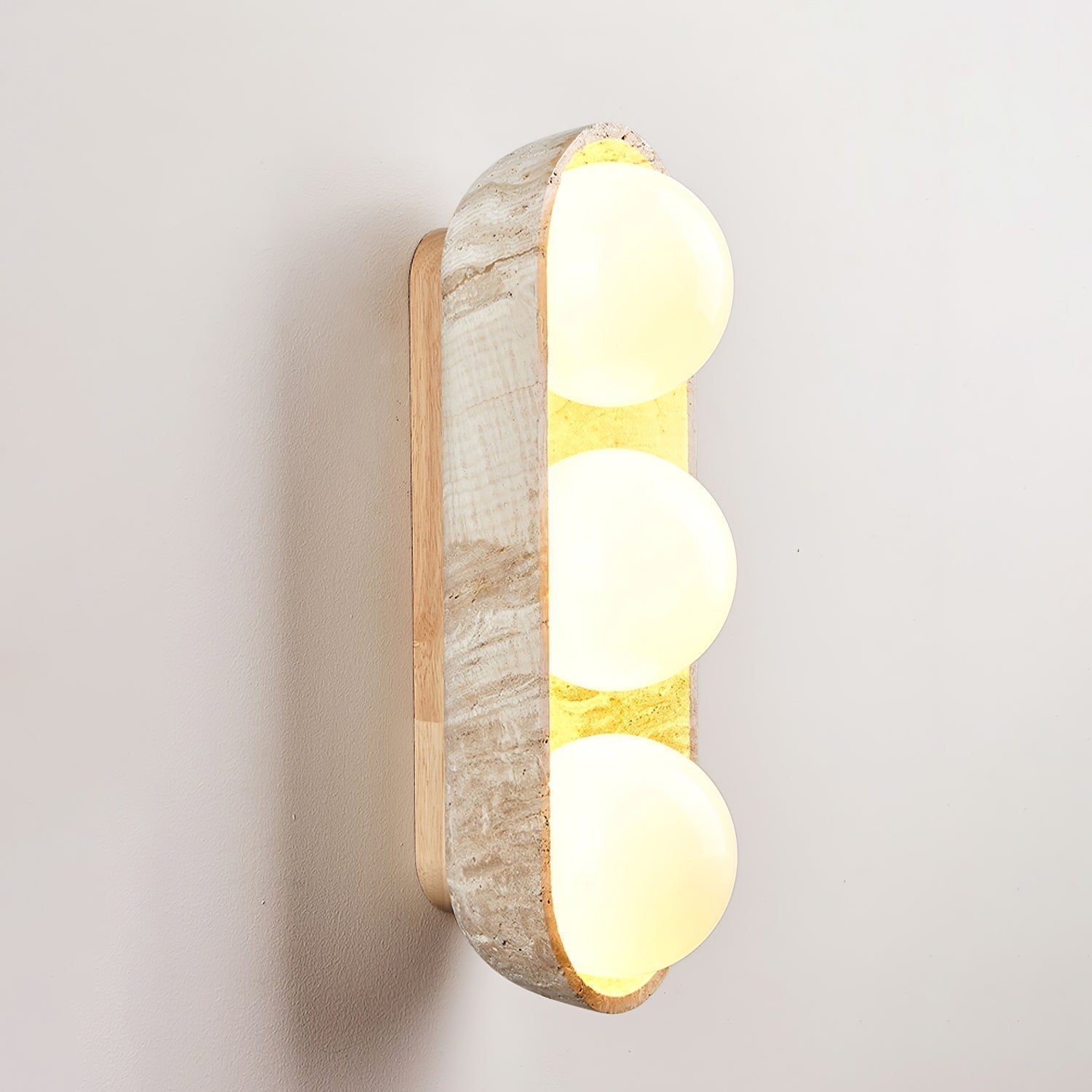 Trio Globe Travertine Wall Sconce - Letslighting