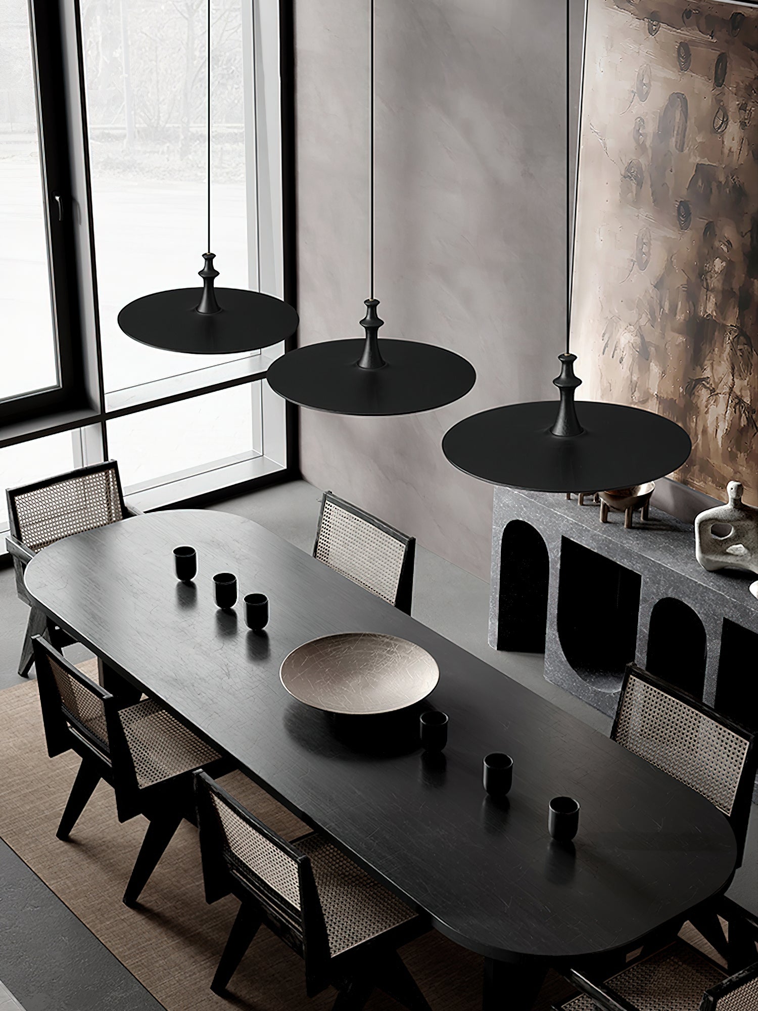 Syrinyra Sculptural Wood Disc Pendant Light - Letslighting