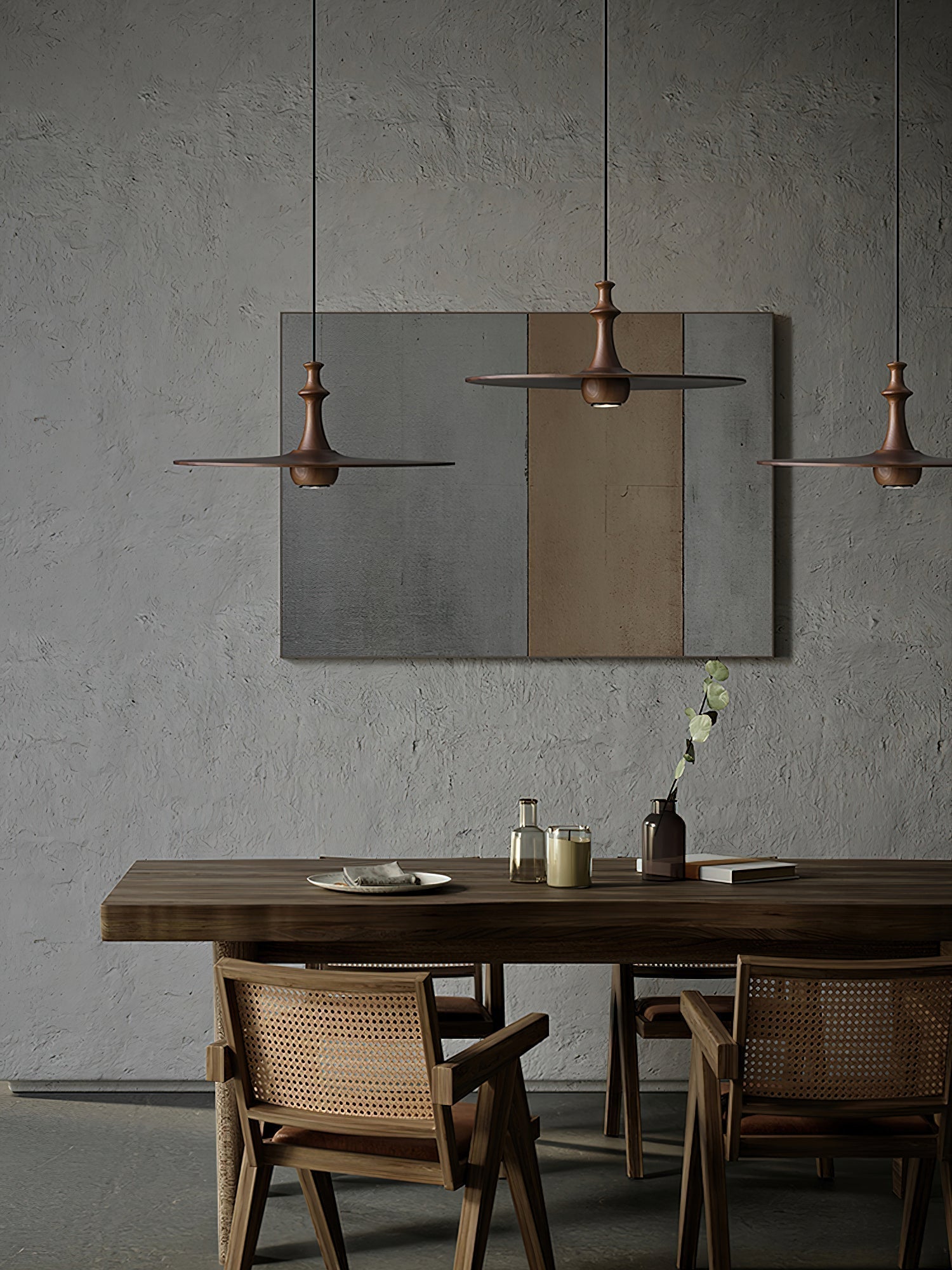 Syrinyra Sculptural Wood Disc Pendant Light - Letslighting
