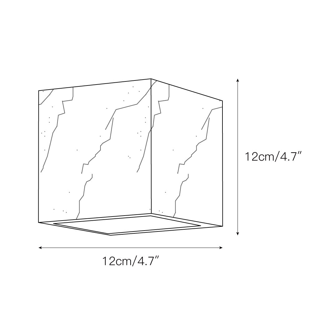 Illaee Modern Minimalist Square Marble Wall Lamp - Lamp Copper