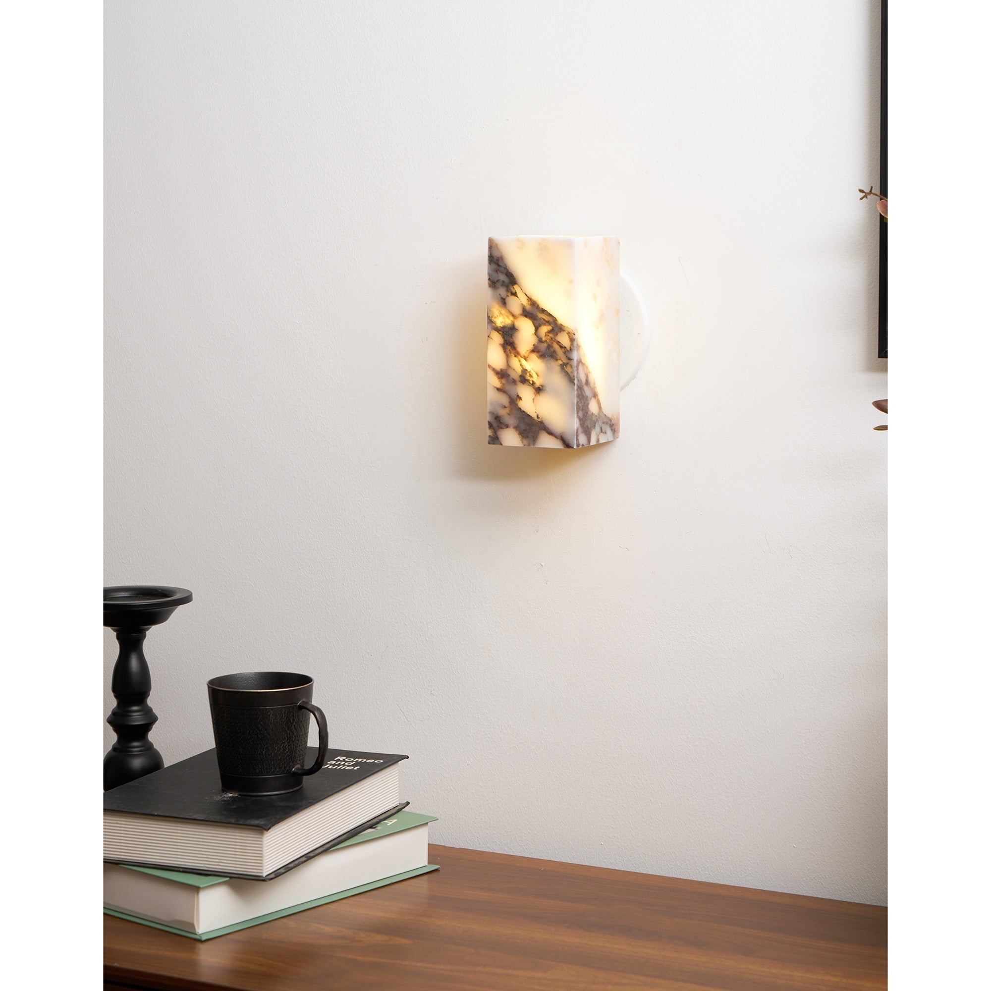 Illaee Modern Minimalist Square Marble Wall Lamp - Lamp Copper