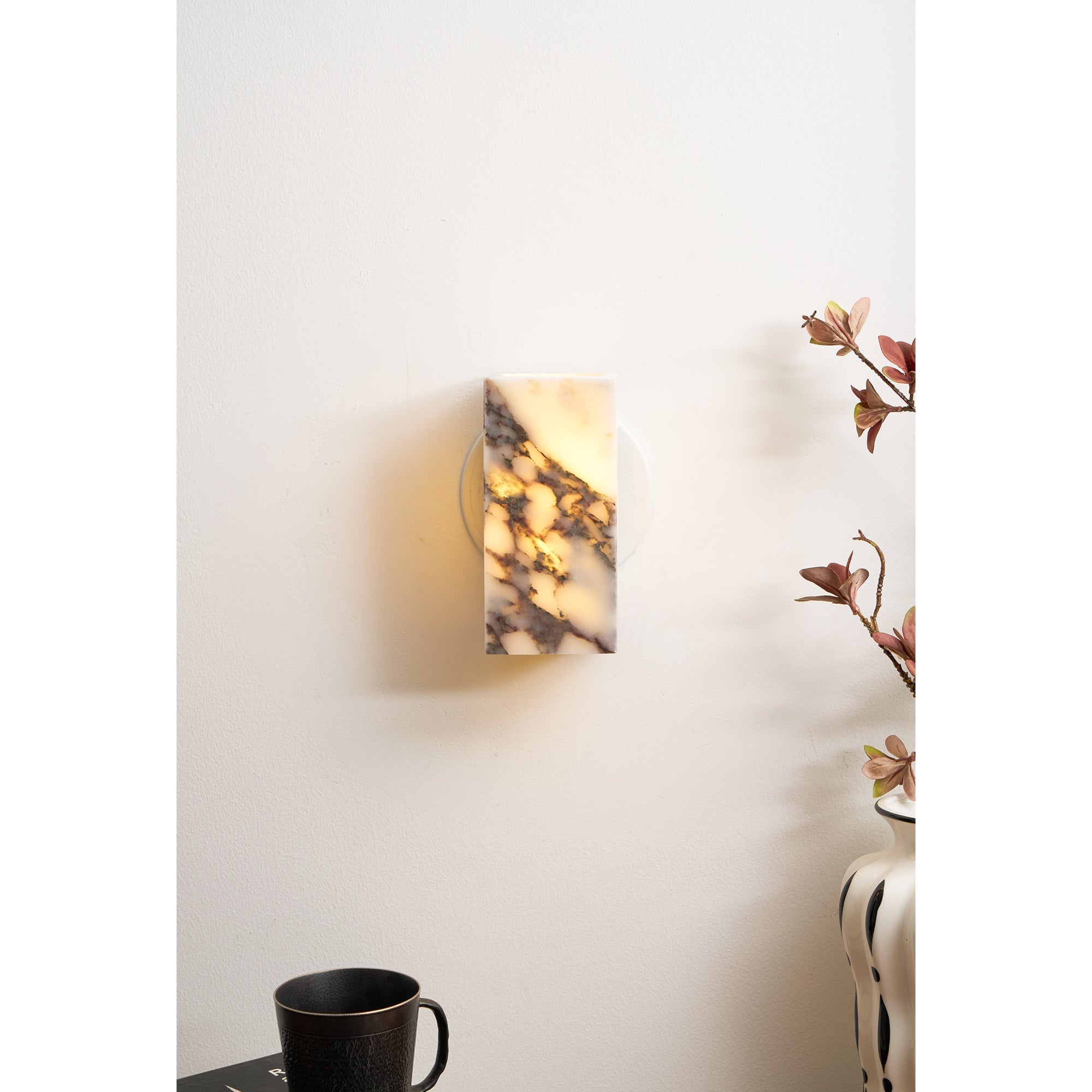 Illaee Modern Minimalist Square Marble Wall Lamp - Lamp Copper