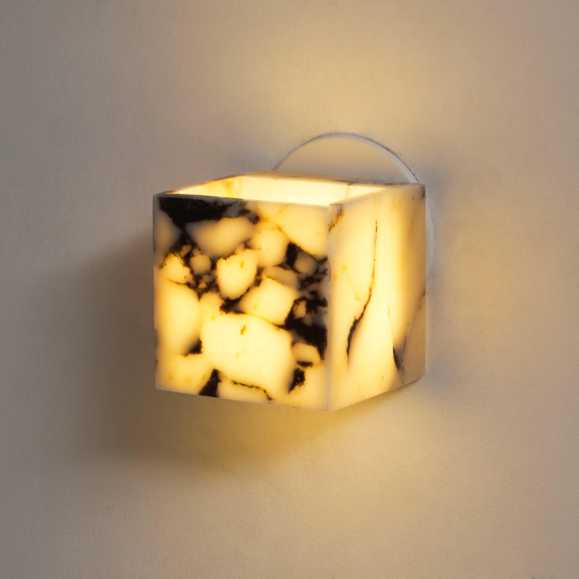 Illaee Modern Minimalist Square Marble Wall Lamp - Lamp Copper