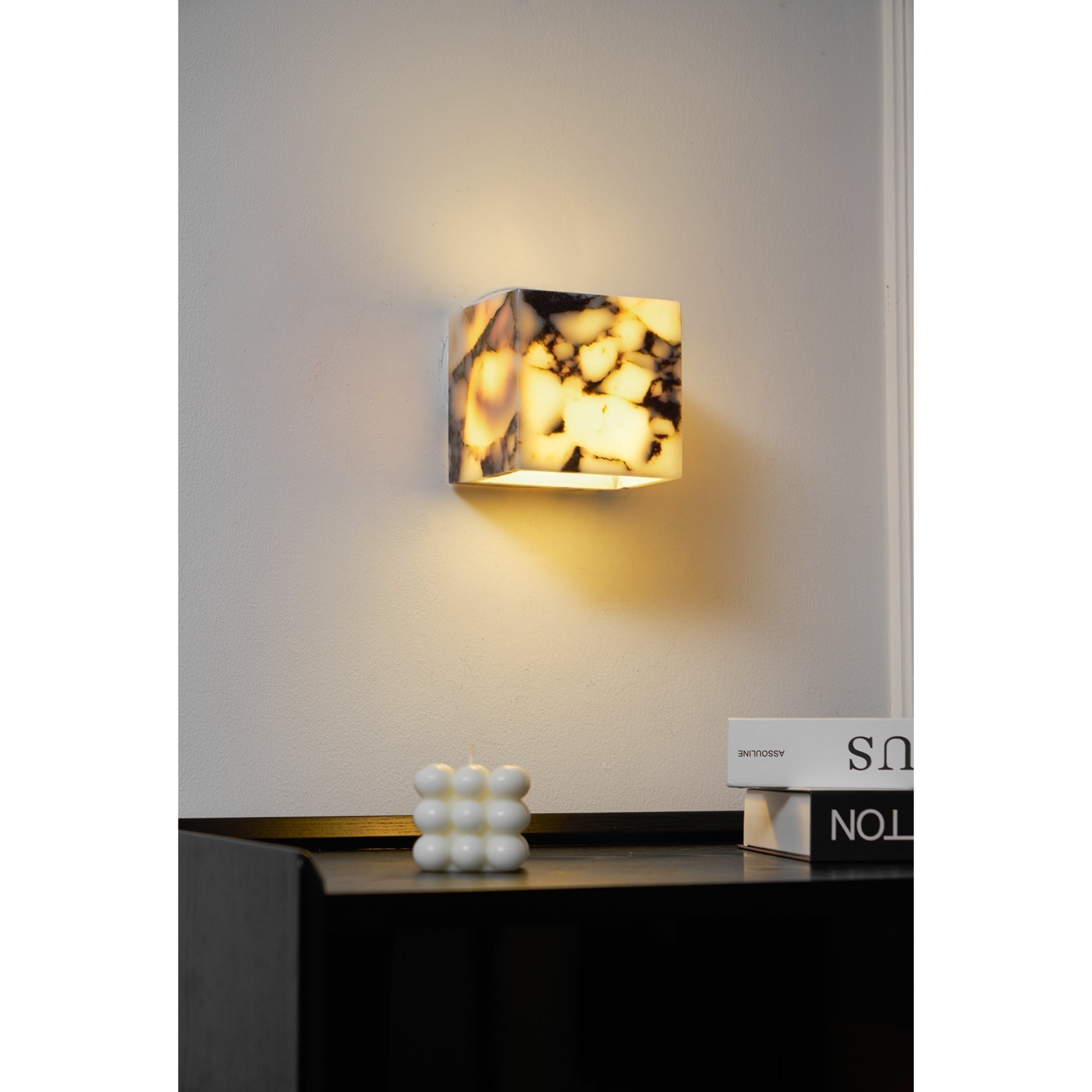 Illaee Modern Minimalist Square Marble Wall Lamp - Lamp Copper