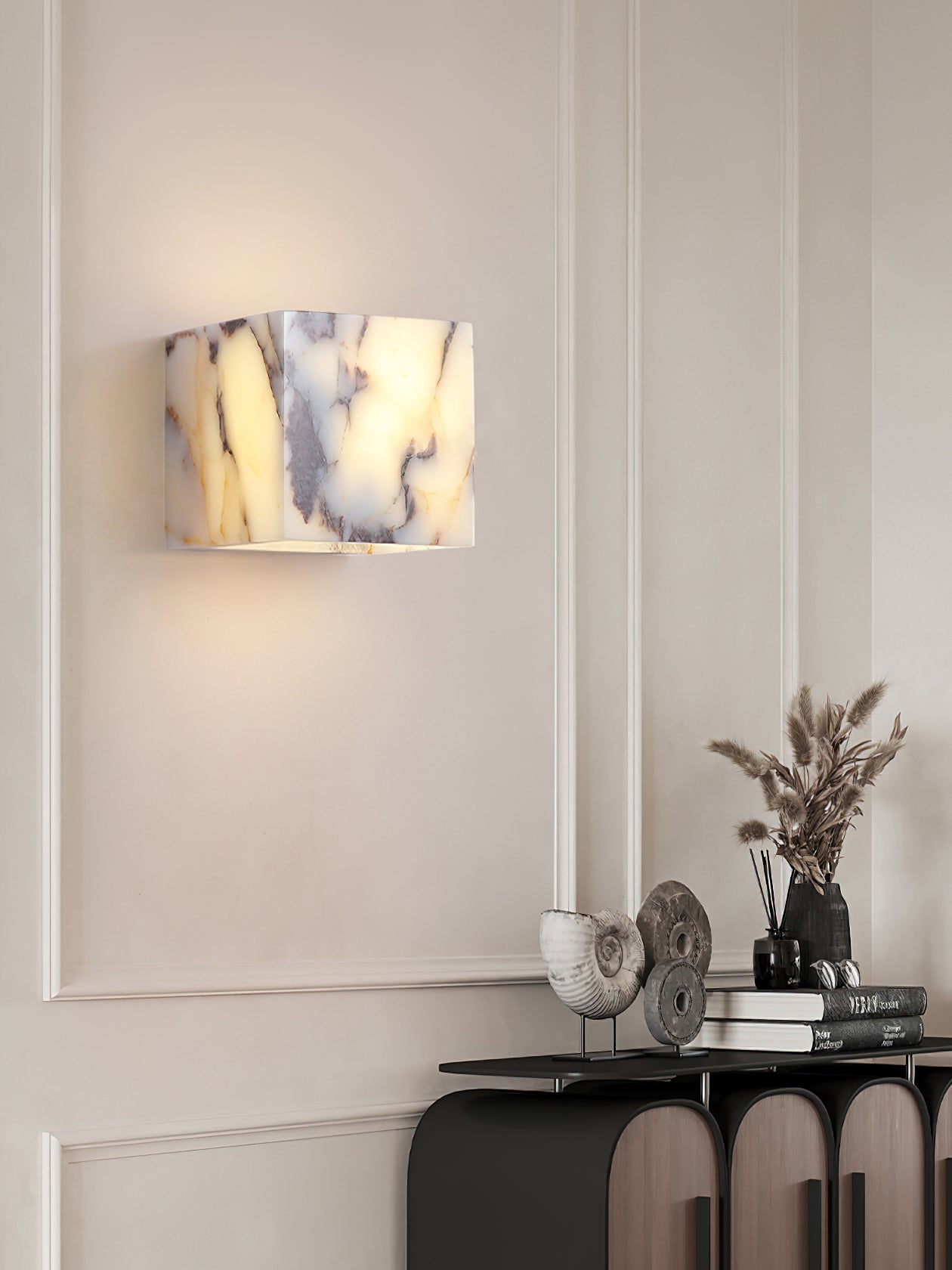Illaee Modern Minimalist Square Marble Wall Lamp - Lamp Copper