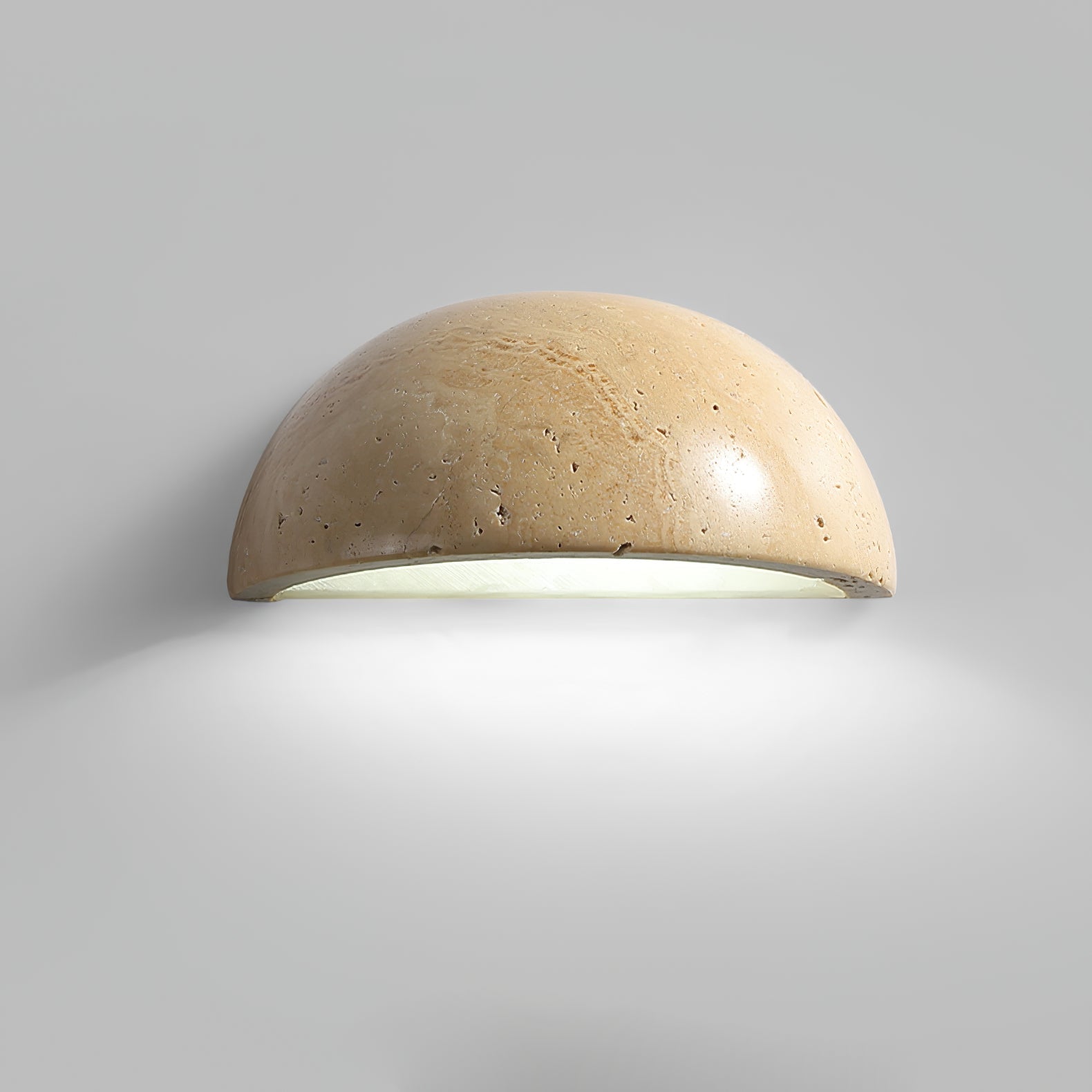 Vethayra Half-Dome Travertine Wall Light - Letslighting