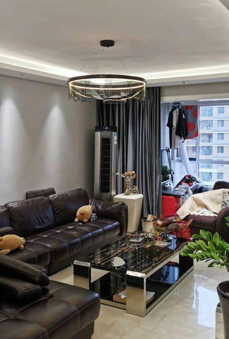 Lustra Chandelier LED Ring Black Glass Modern - Letslighting