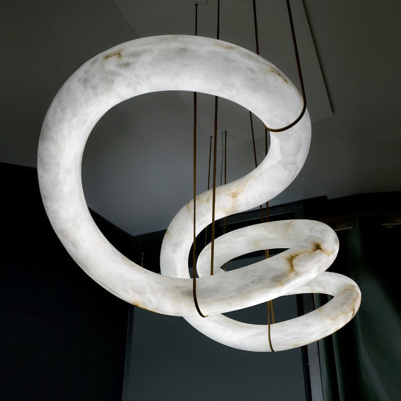 Utalyra Curved Alabaster Pendant Light - Letslighting