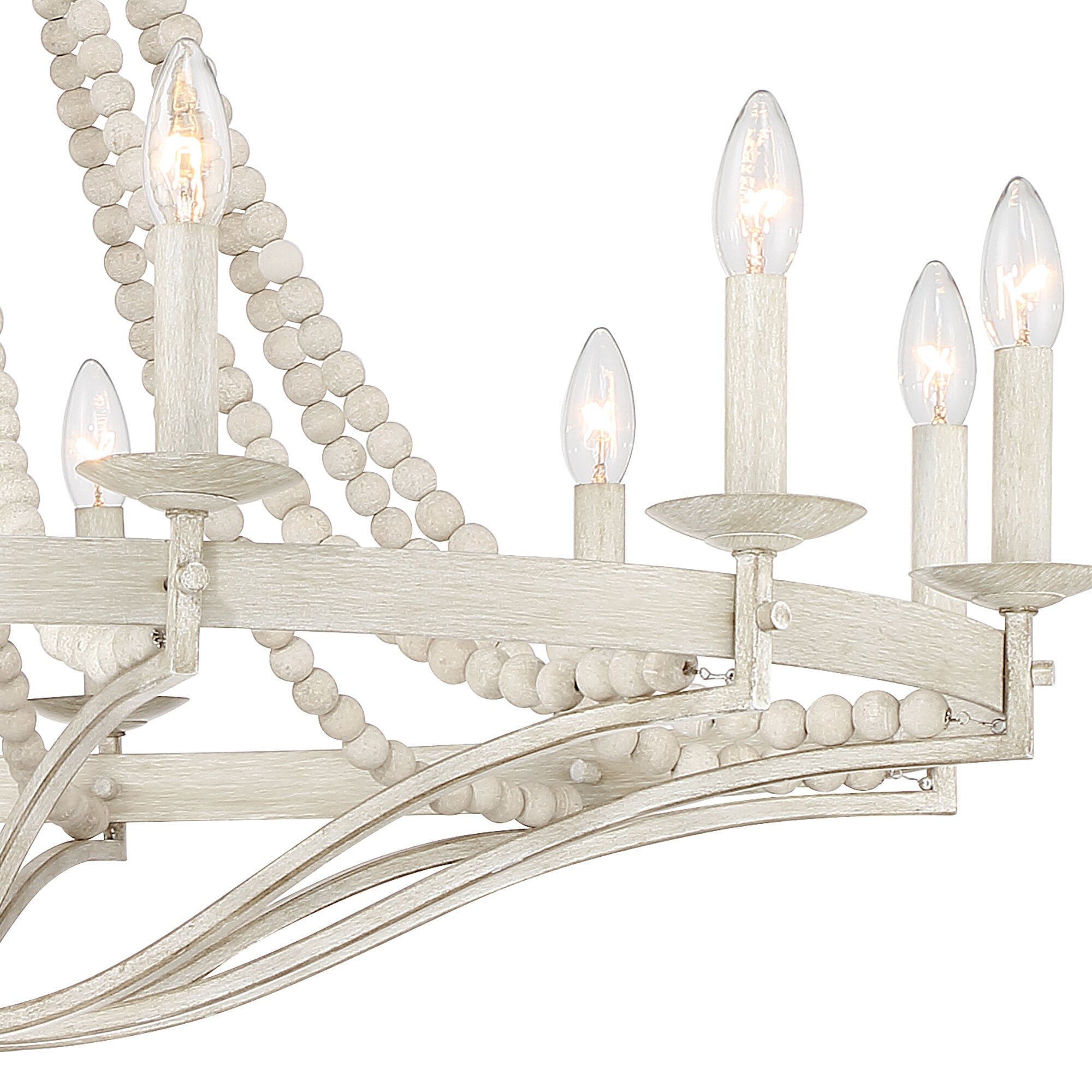 Isoren Vintage Industrial Wooden Metal Chandelier - Lamp Copper