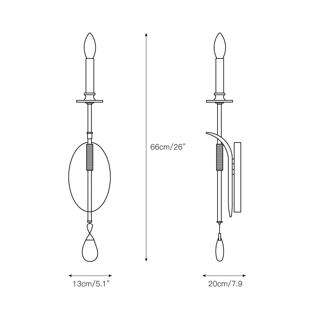 Cotalan Modern Minimalist Candle Crystal Wall Lamp - Lamp Copper