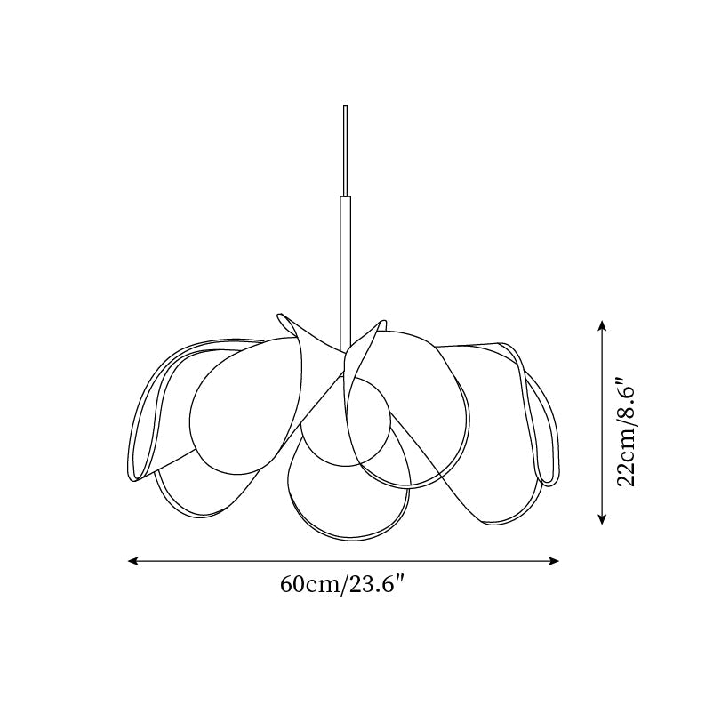 Pendant Lamp Petal Plant Fiber Shade Brown Glass Bohemian - Letslighting