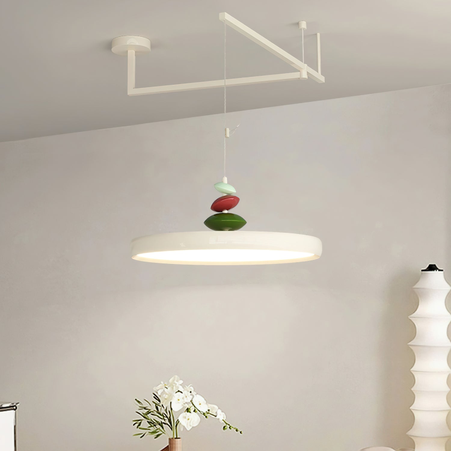 Swing Arm Stone Pendant Light - Letslighting