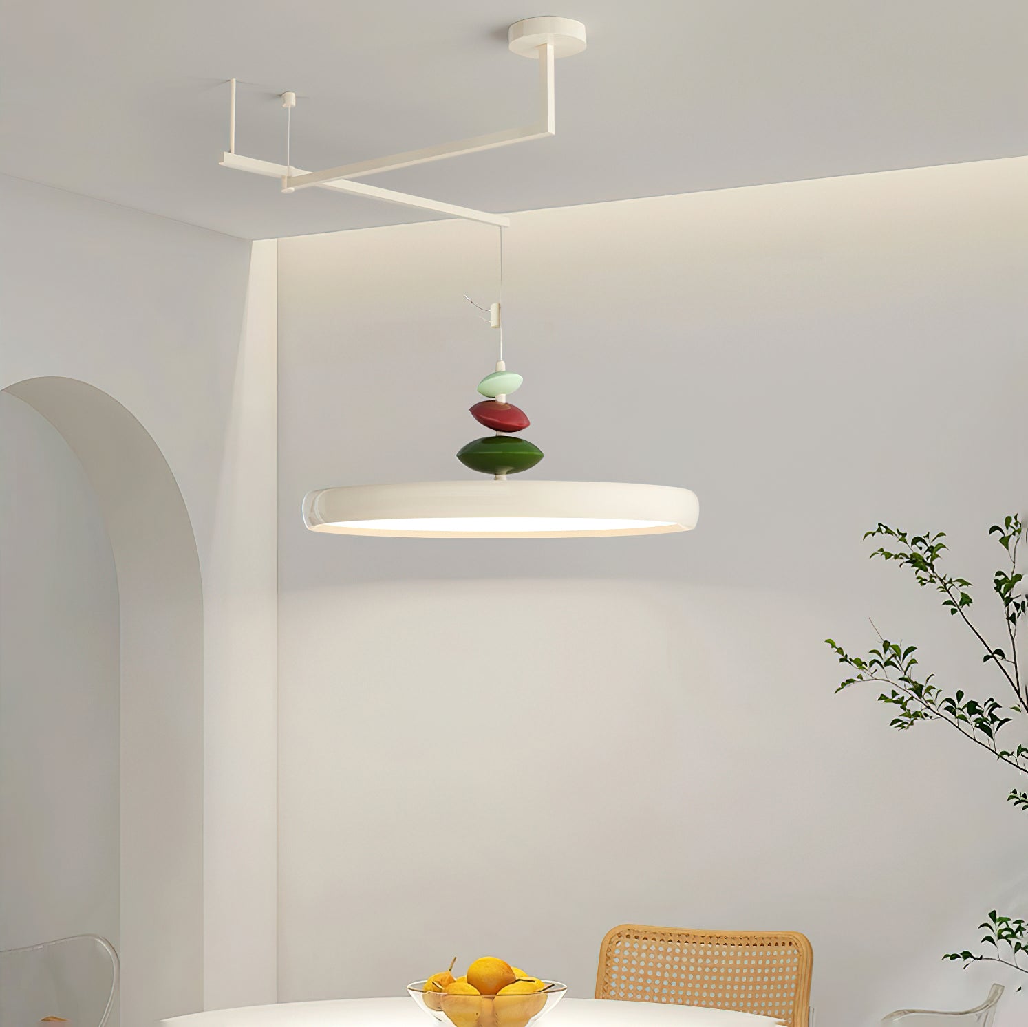 Swing Arm Stone Pendant Light - Letslighting