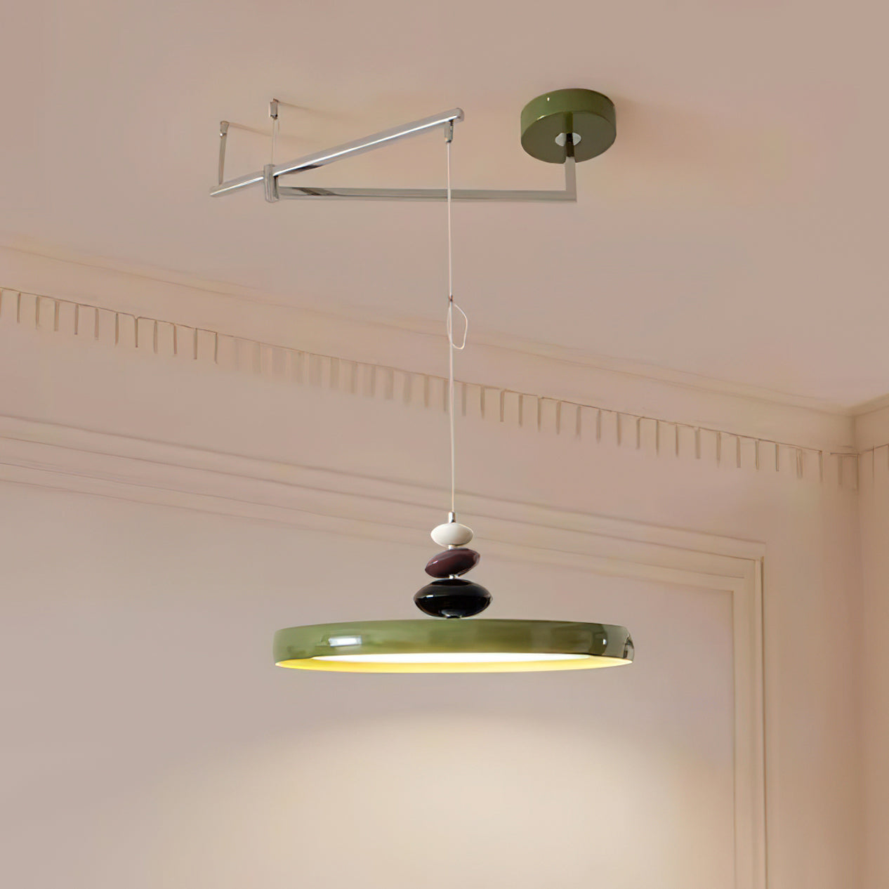 Swing Arm Stone Pendant Light - Letslighting