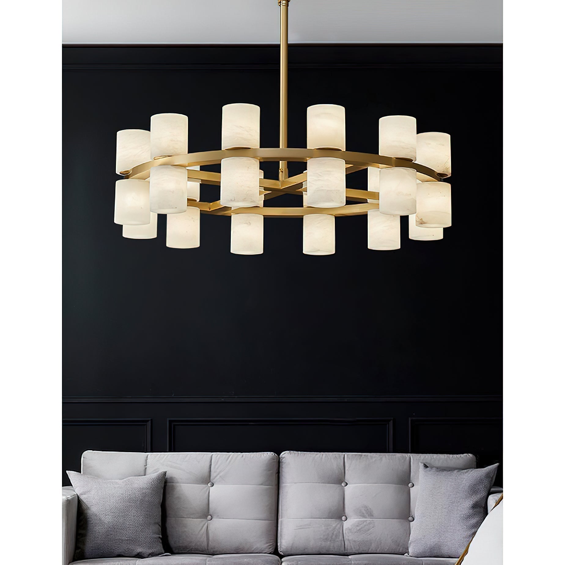 Etalir Postmodern Luxury Alabaster Chandelier - Lamp Copper