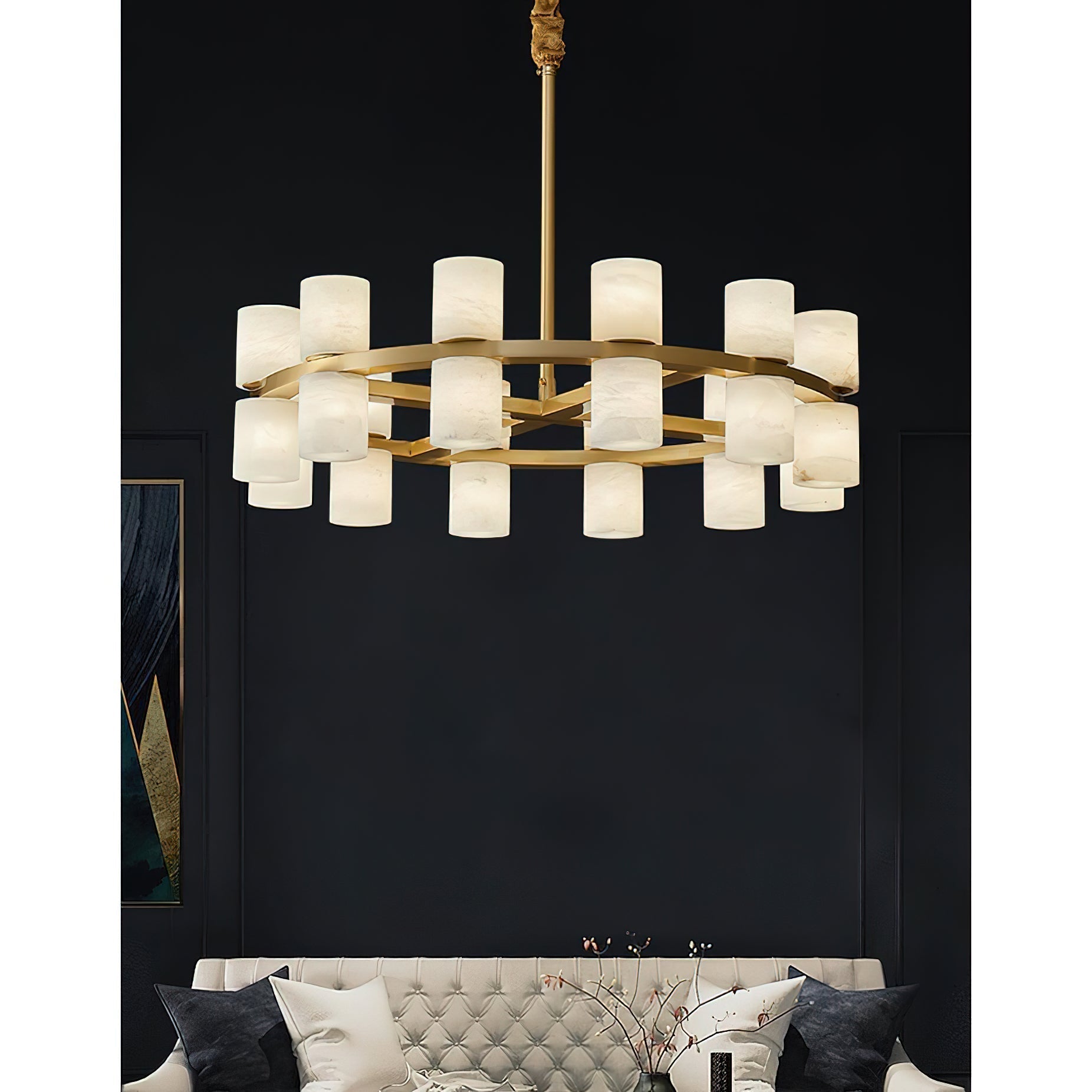 Etalir Postmodern Luxury Alabaster Chandelier - Lamp Copper