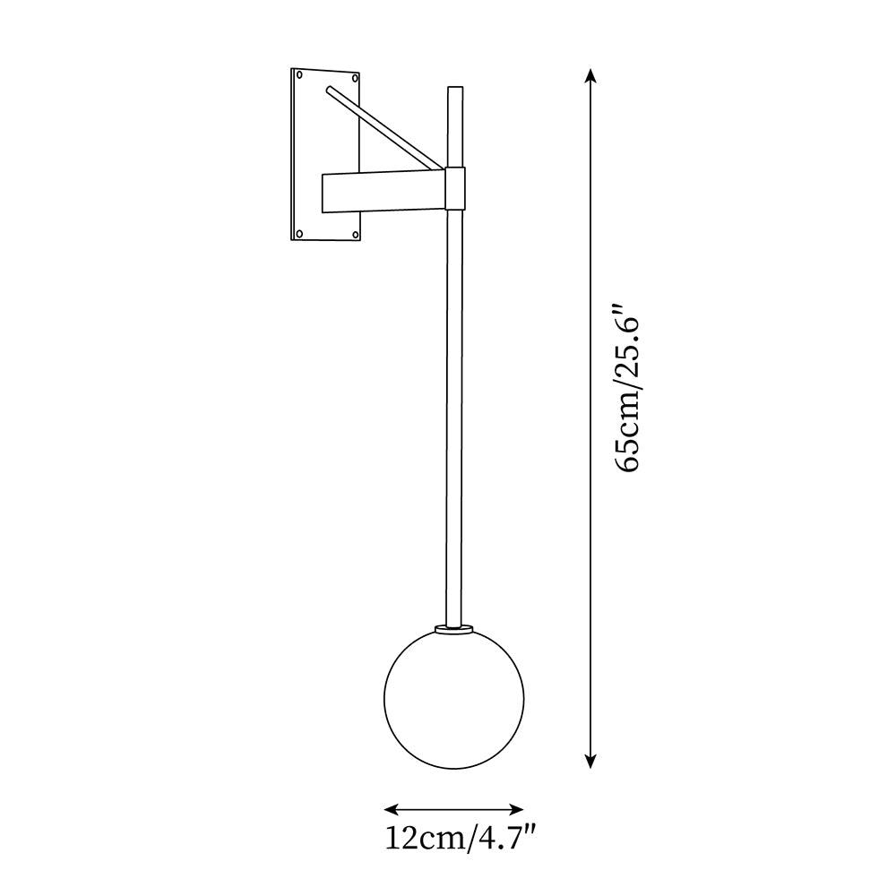 Wall Lamp Metal Rod Glass Globe Minimal Lamp Fixture Bedside - Letslighting