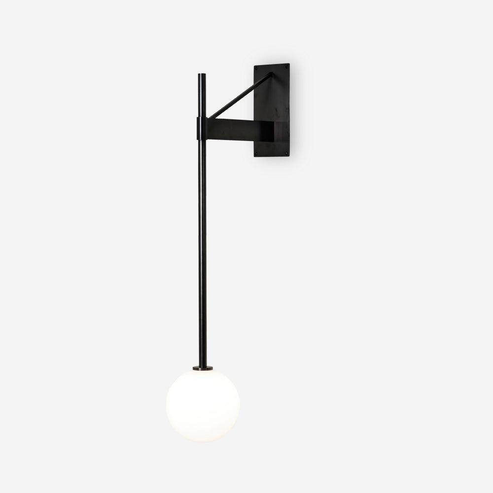 Wall Lamp Metal Rod Glass Globe Minimal Lamp Fixture Bedside - Letslighting
