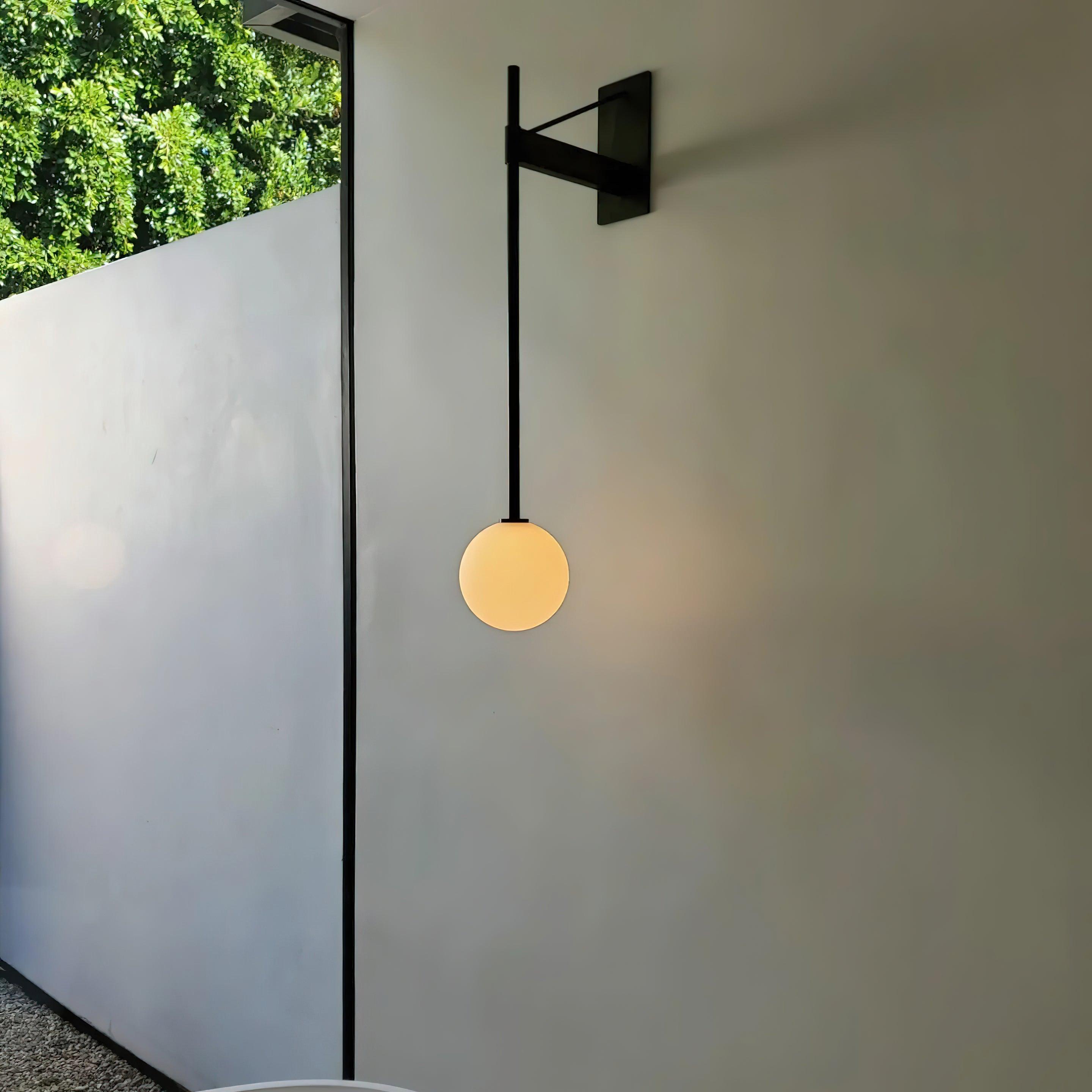Wall Lamp Metal Rod Glass Globe Minimal Lamp Fixture Bedside - Letslighting